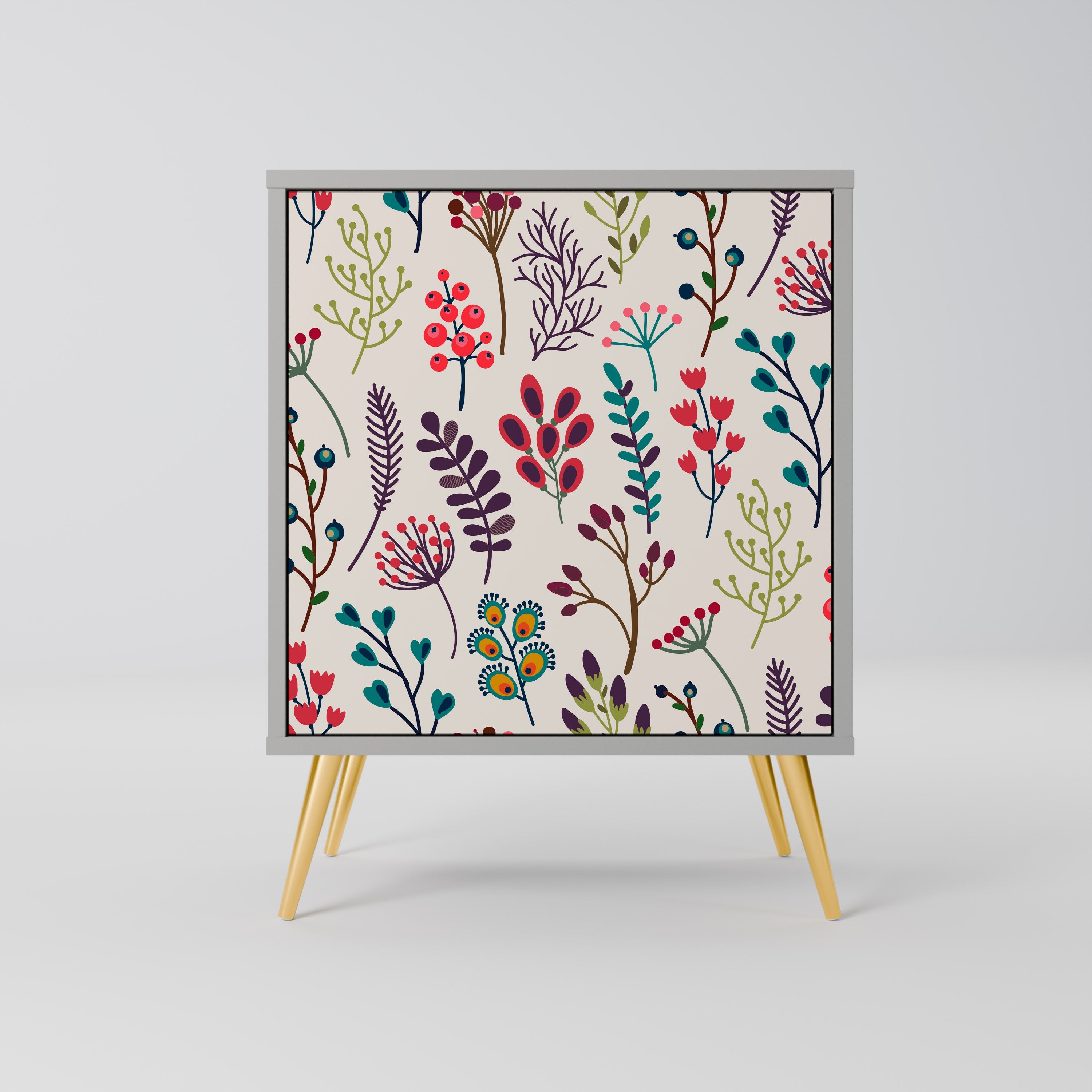 AUTUMN SUNDRIES 1-Door Sideboard in Grey Finish