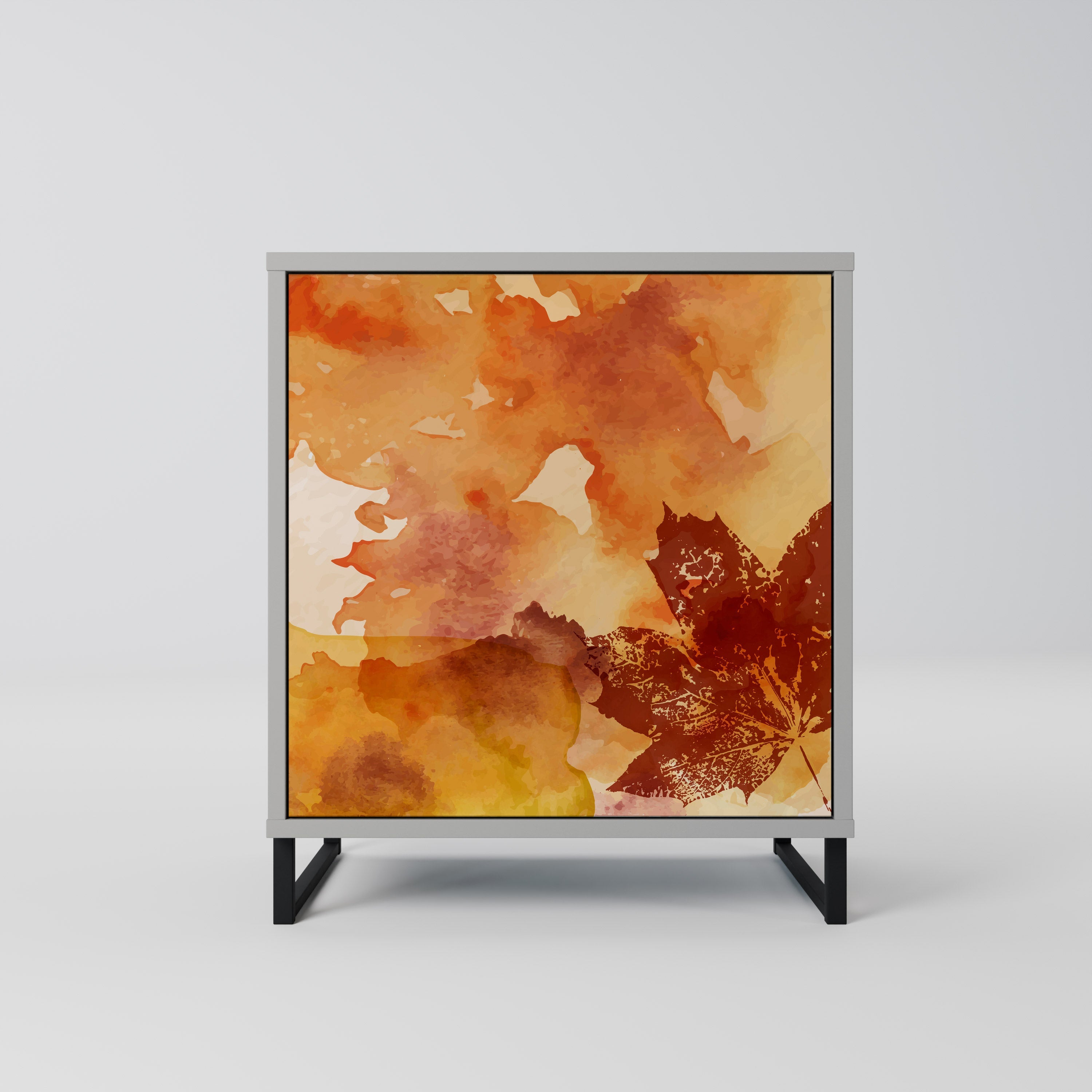 TRACES OF AUTUMN Aparador de 1 Porta em Acabamento Cinzento