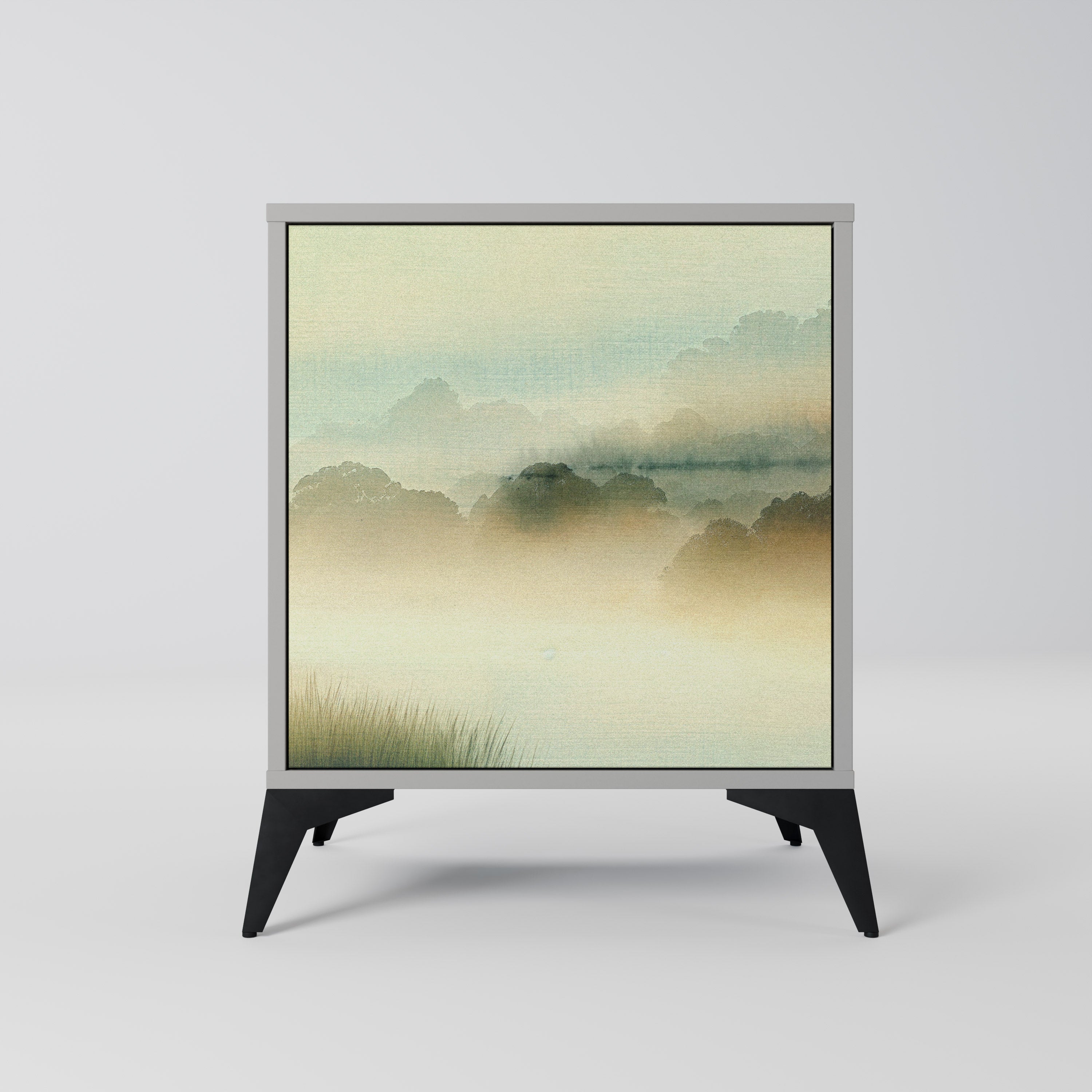 MORNING BY THE LAKE Aparador de 1 Porta em Acabamento Cinzento