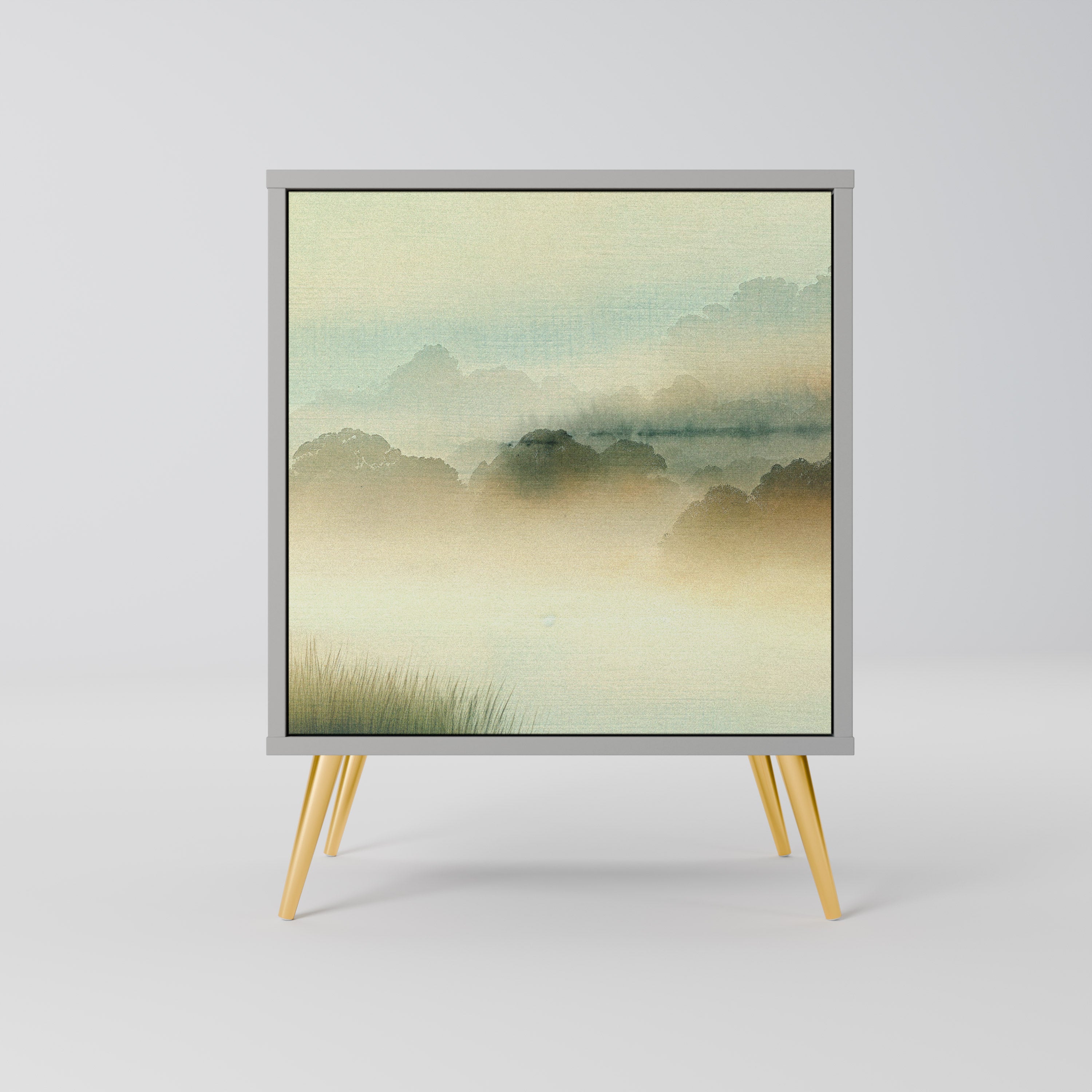 MORNING BY THE LAKE Aparador de 1 Porta em Acabamento Cinzento