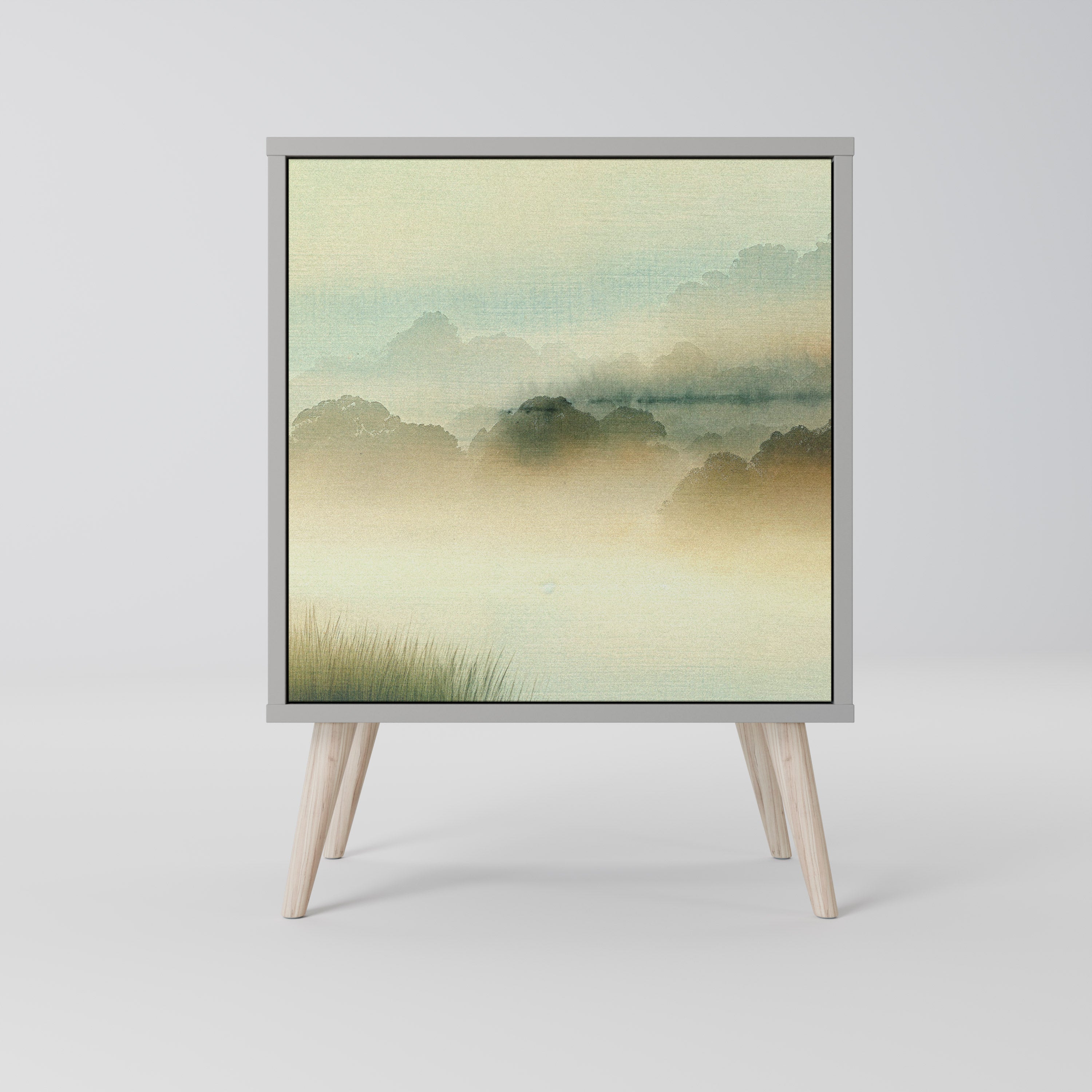 MORNING BY THE LAKE Aparador de 1 Porta em Acabamento Cinzento