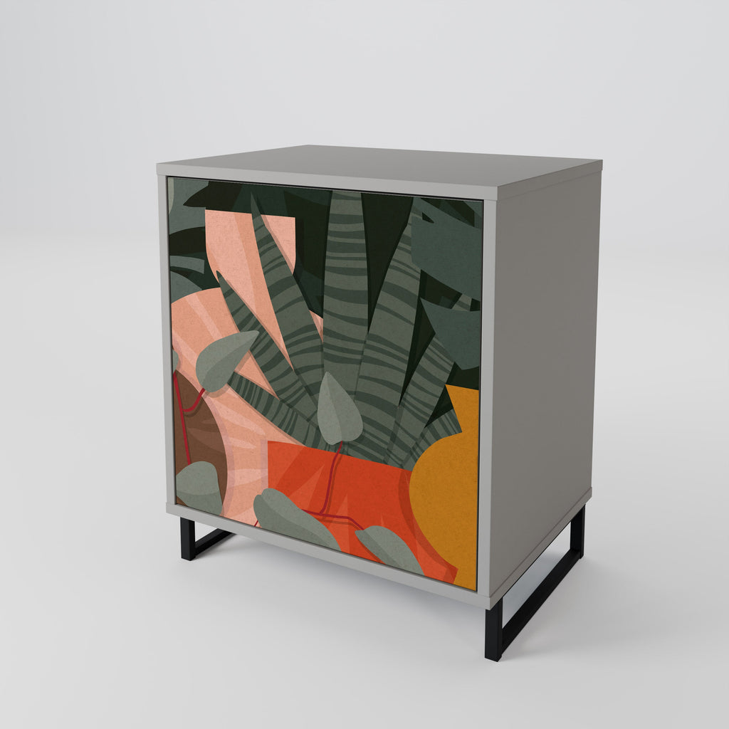 TROPICAL COMPOSITION 1-Door Sideboard in Grey Finish