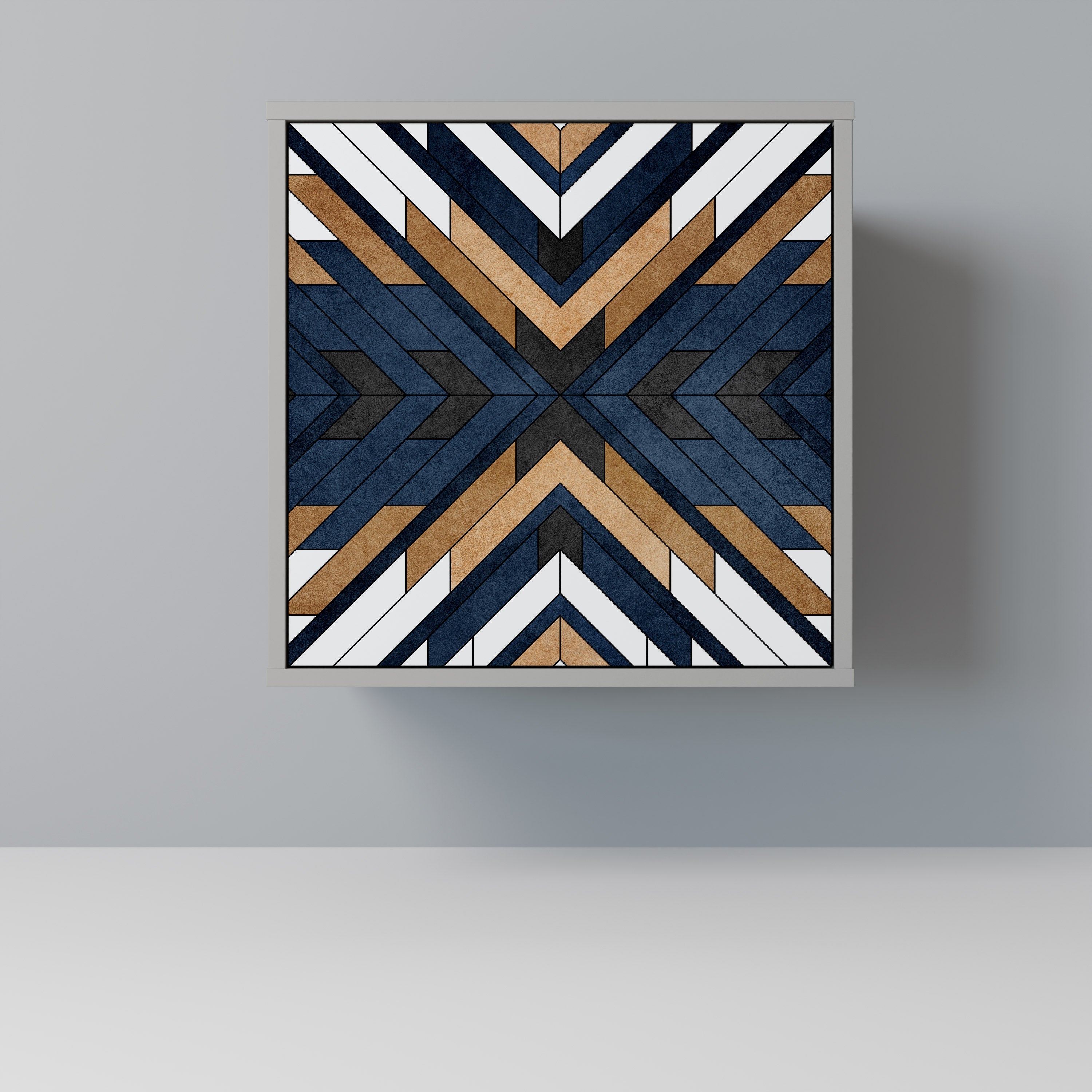 ARTFUL GEOMETRY Aparador de 1 Porta em Acabamento Cinzento