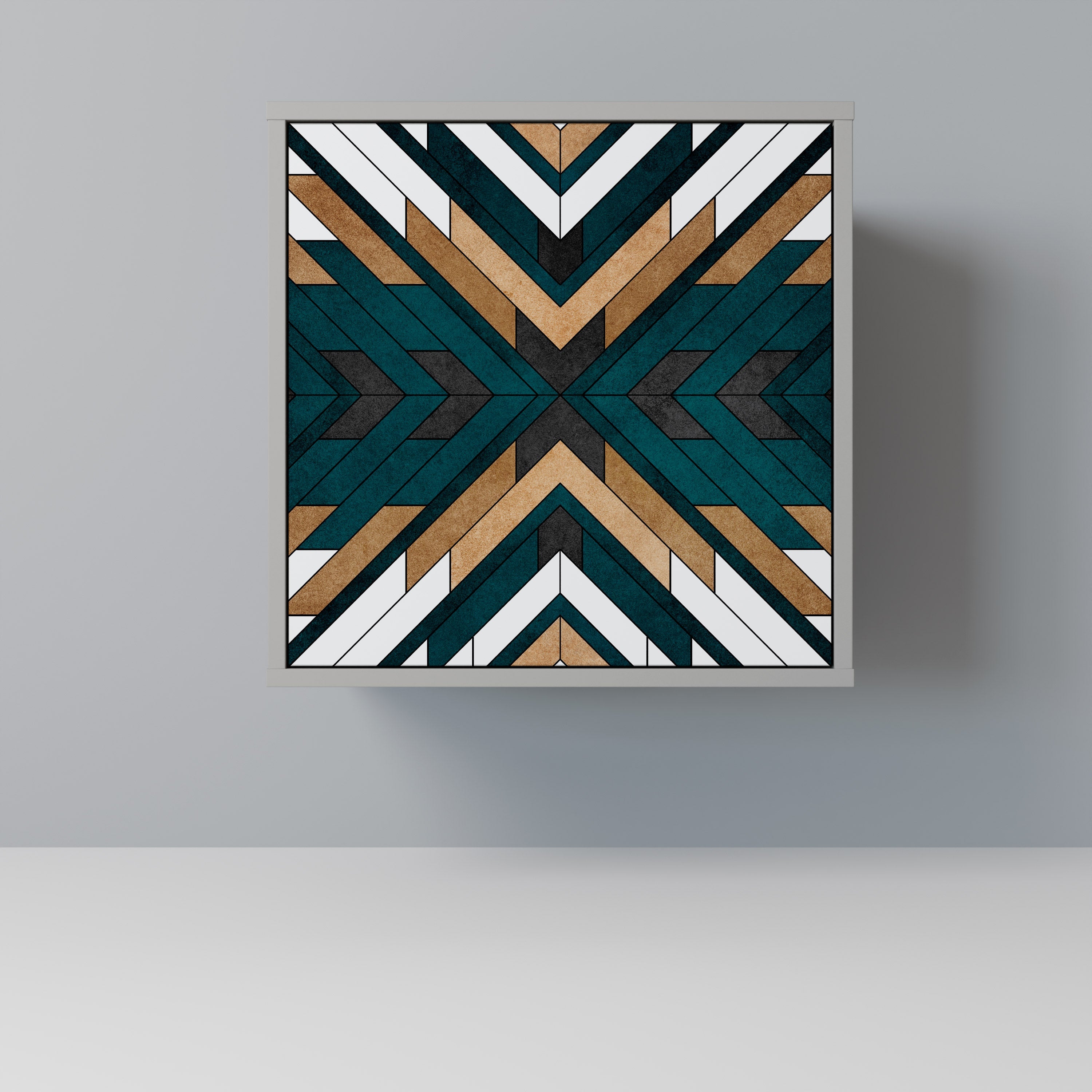 ARTISTIC GEOMETRY Aparador de 1 Porta em Acabamento Cinzento