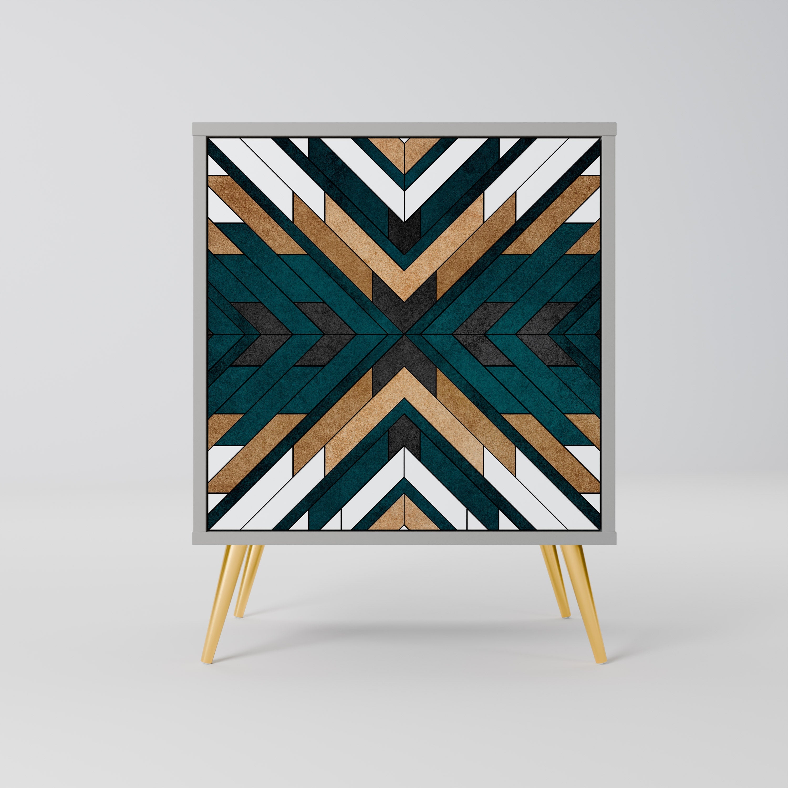 ARTISTIC GEOMETRY Aparador de 1 Porta em Acabamento Cinzento