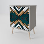 ARTISTIC GEOMETRY 1-Door Sideboard in Grey Finish