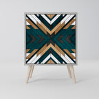 ARTISTIC GEOMETRY 1-Door Sideboard in Grey Finish