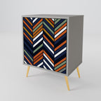 VIBRANT PATCHWORK 1-Door Sideboard in Grey Finish