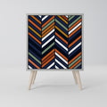 VIBRANT PATCHWORK 1-Door Sideboard in Grey Finish