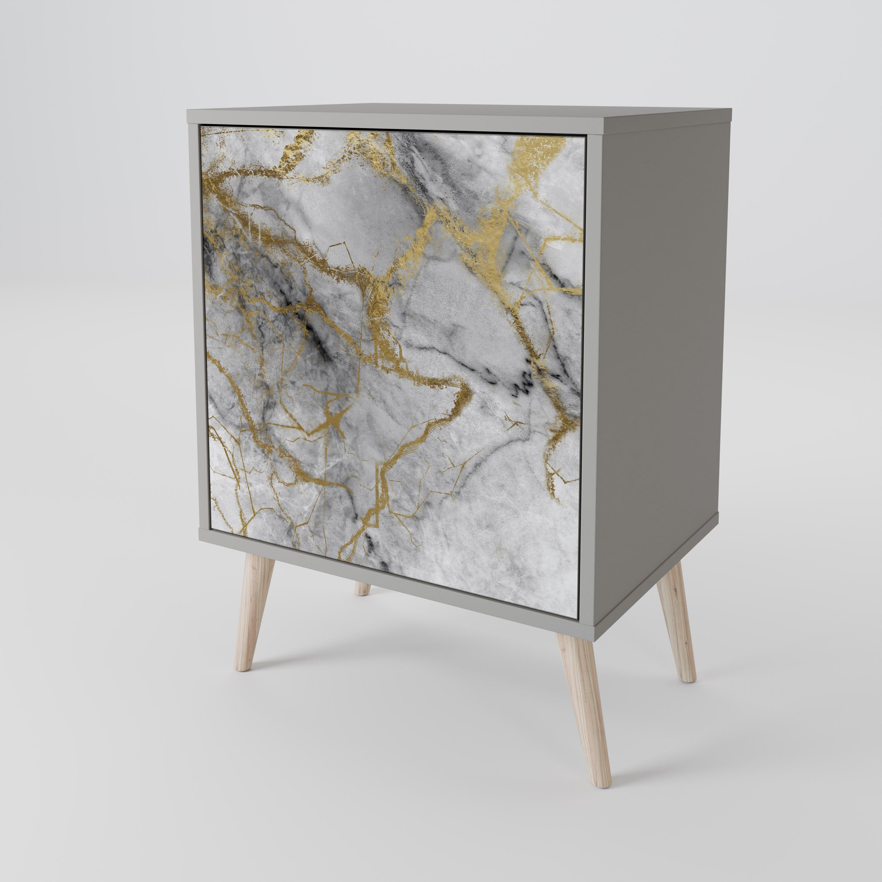 TIMELESS GLIDE 1-Door Sideboard in Grey Finish