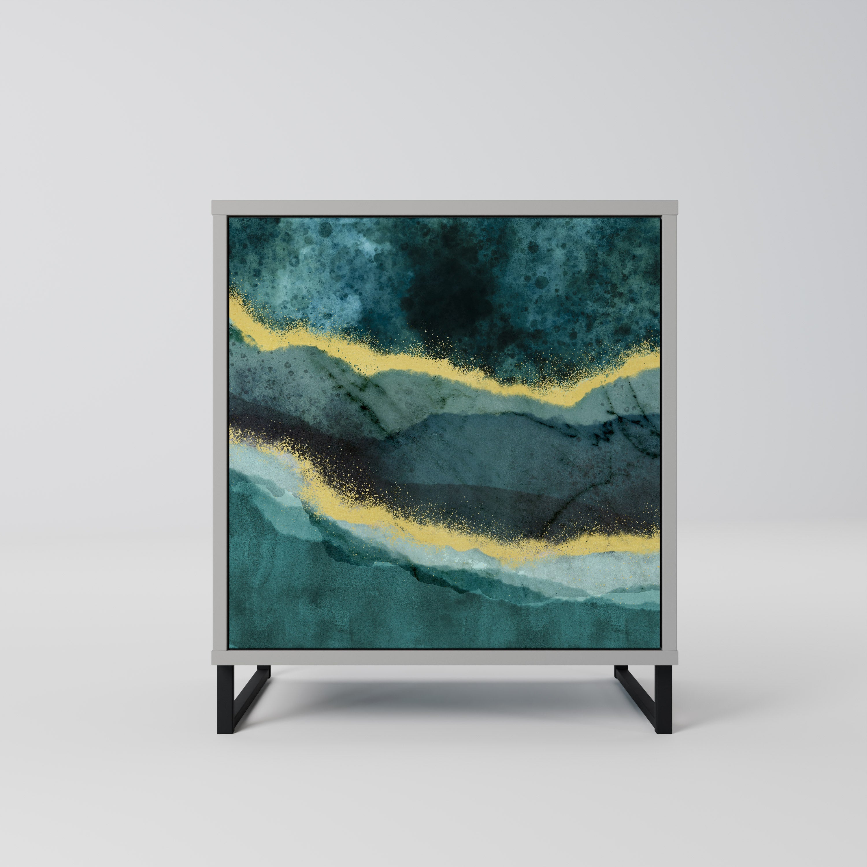 GOLDRUSH ODYSSEY 1-Door Sideboard in Grey Finish