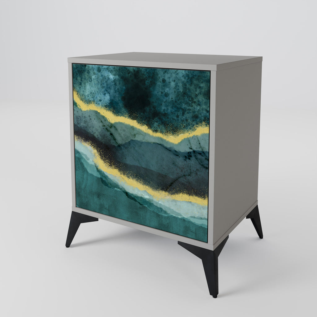 GOLDRUSH ODYSSEY Aparador de 1 Porta em Acabamento Cinzento