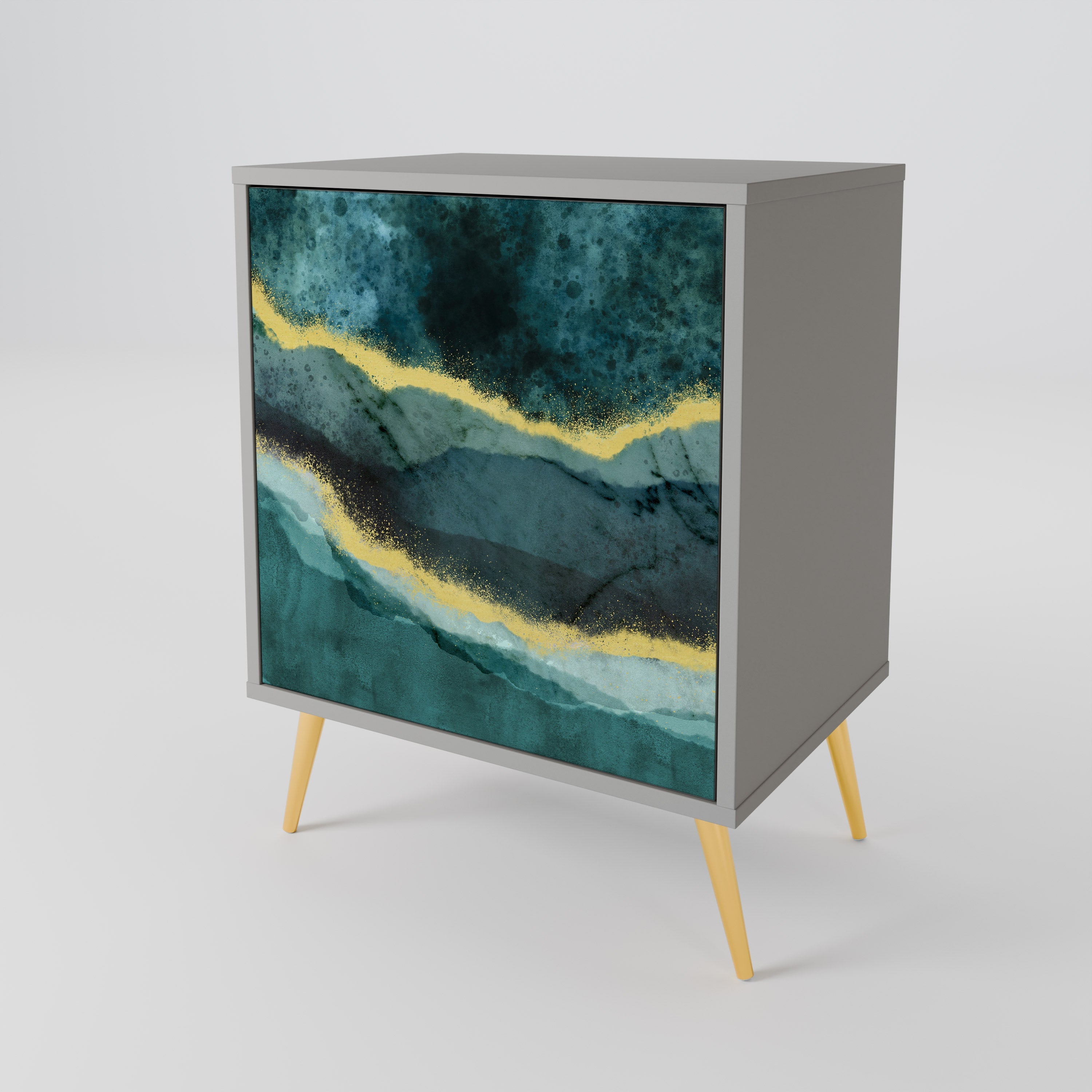 GOLDRUSH ODYSSEY 1-Door Sideboard in Grey Finish