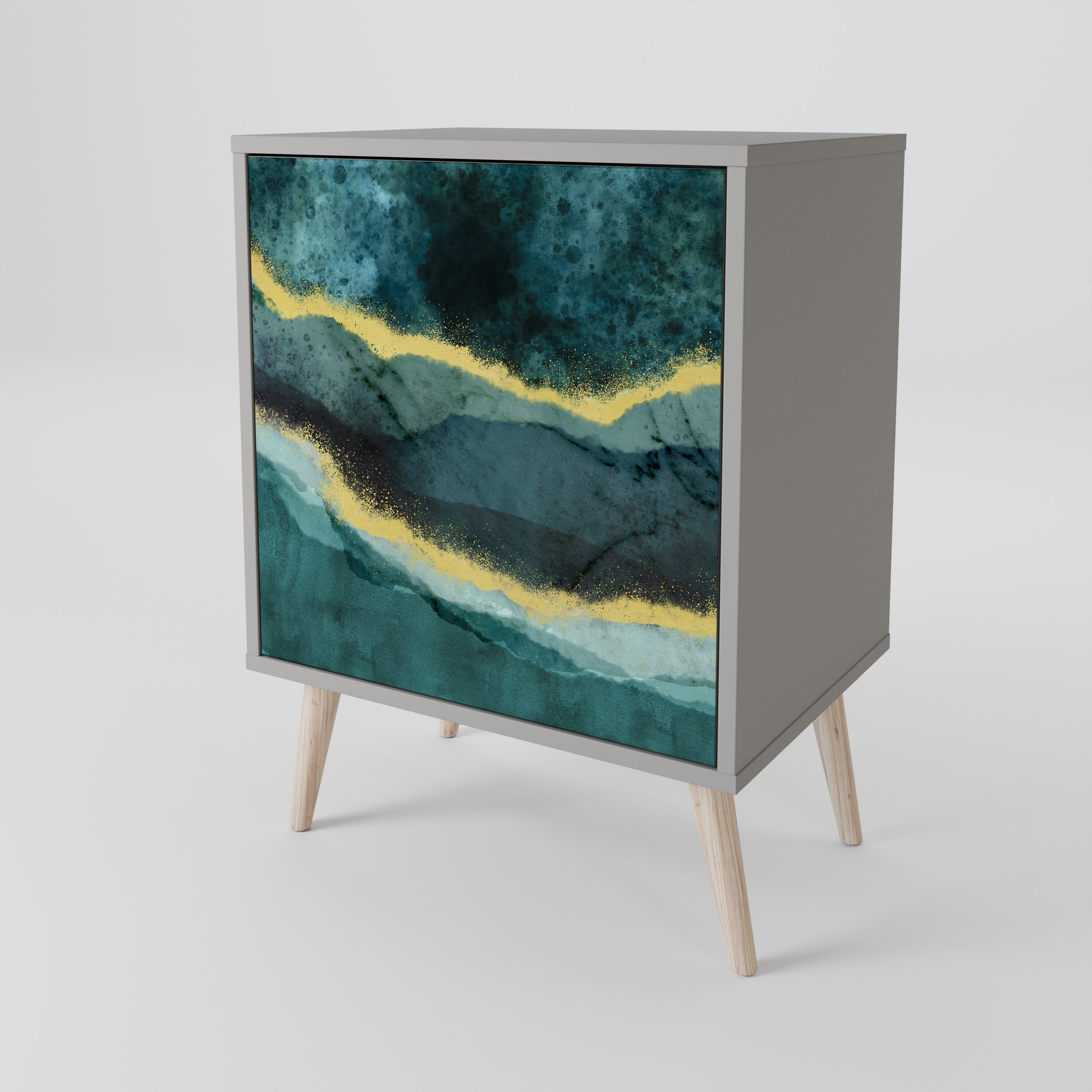 GOLDRUSH ODYSSEY 1-Door Sideboard in Grey Finish