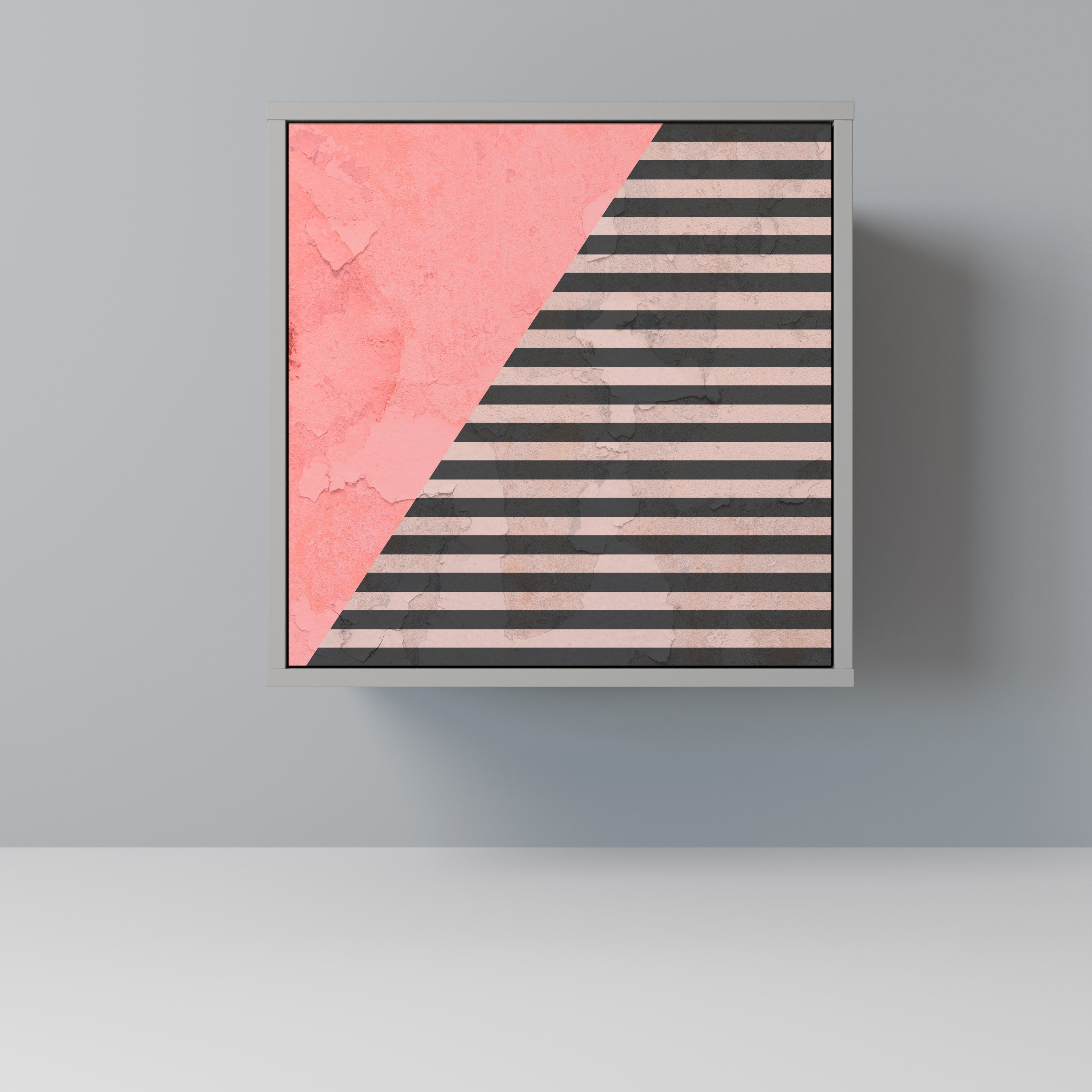 GLAMOROUS STRIPE Aparador de 1 Porta em Acabamento Cinzento