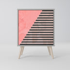 GLAMOROUS STRIPE 1-Door Sideboard in Grey Finish