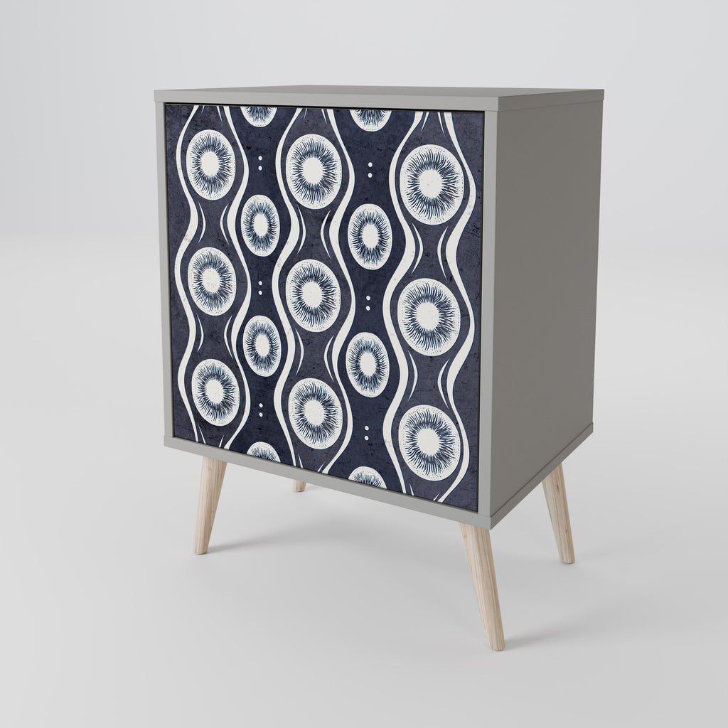 GRAPHITE EYES 1-Door Sideboard in Grey Finish