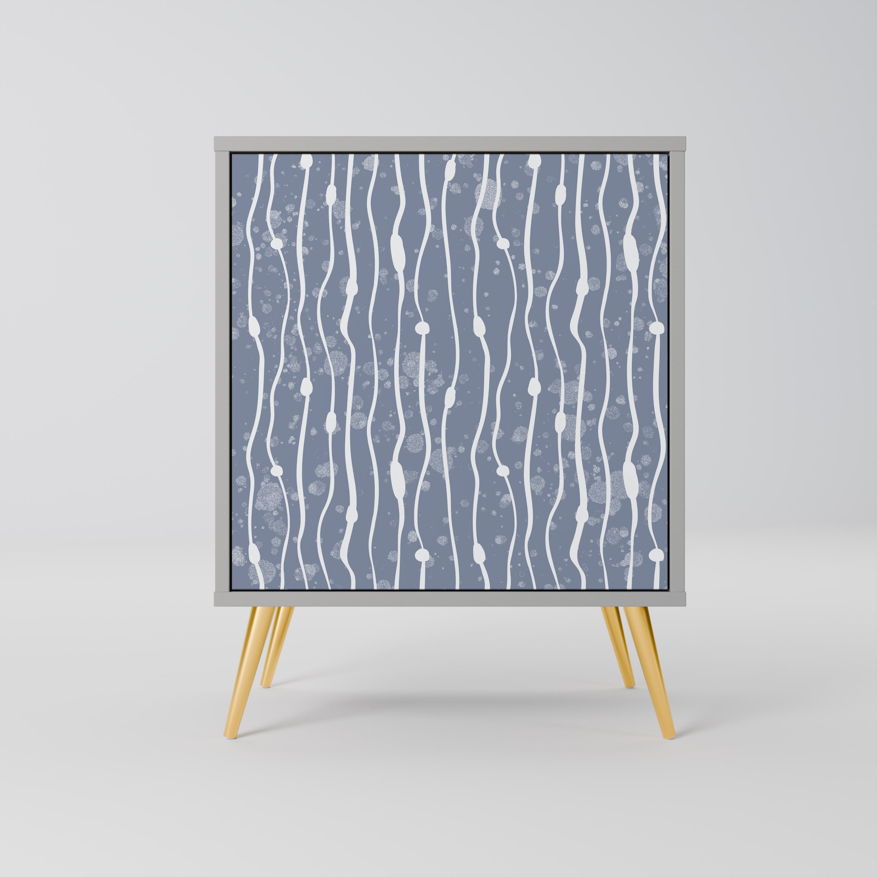 GRAPHITE RAIN 1-Door Sideboard in Grey Finish