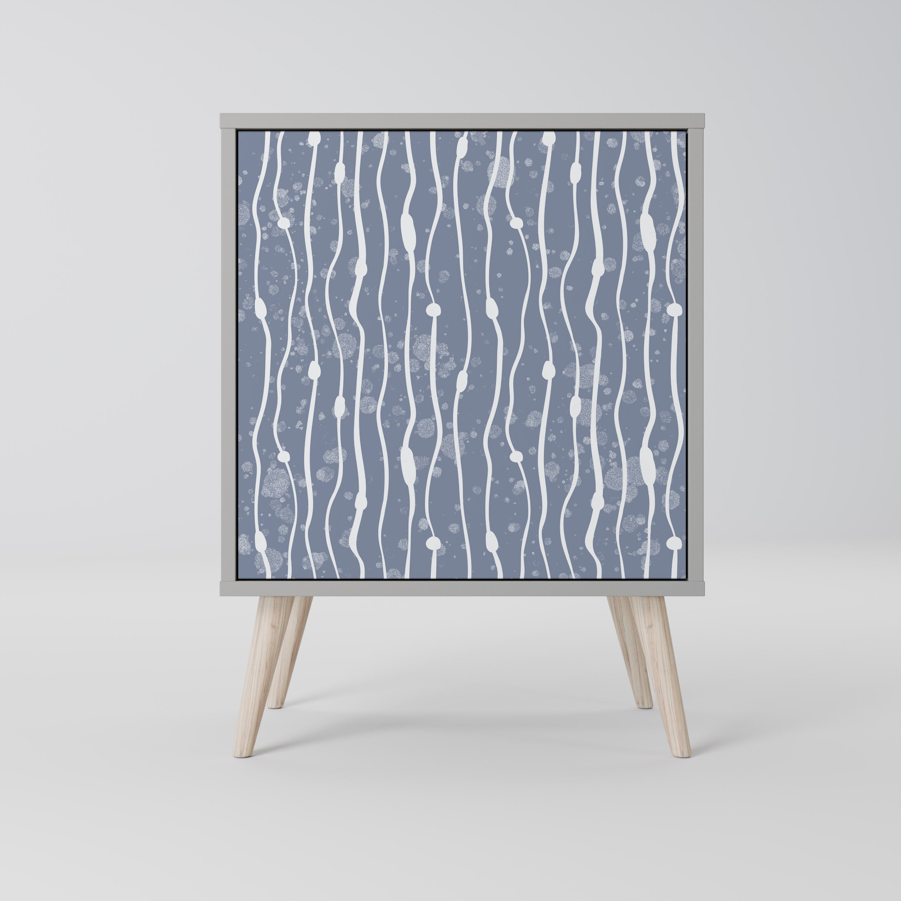 GRAPHITE RAIN 1-Door Sideboard in Grey Finish