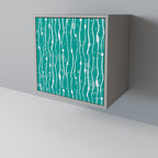 TURQUOISE RAIN 1-Door Sideboard in Grey Finish