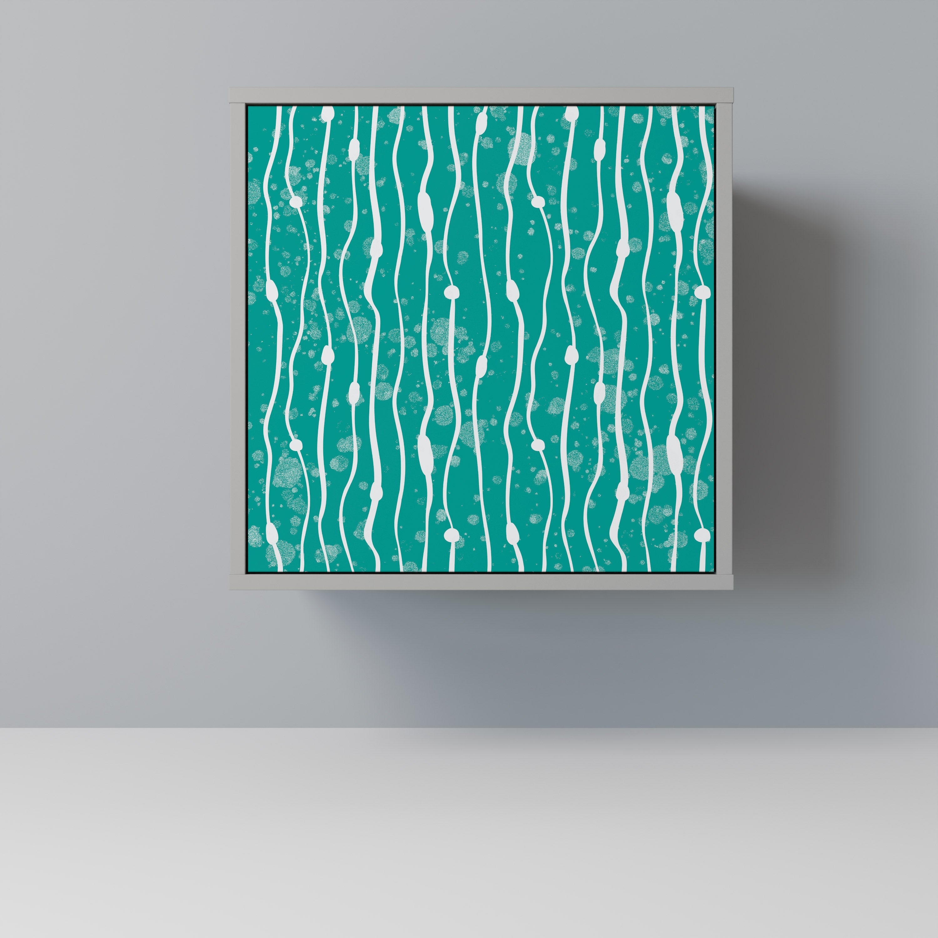 TURQUOISE RAIN 1-Door Sideboard in Grey Finish