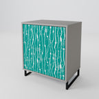 TURQUOISE RAIN 1-Door Sideboard in Grey Finish
