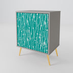 TURQUOISE RAIN 1-Door Sideboard in Grey Finish