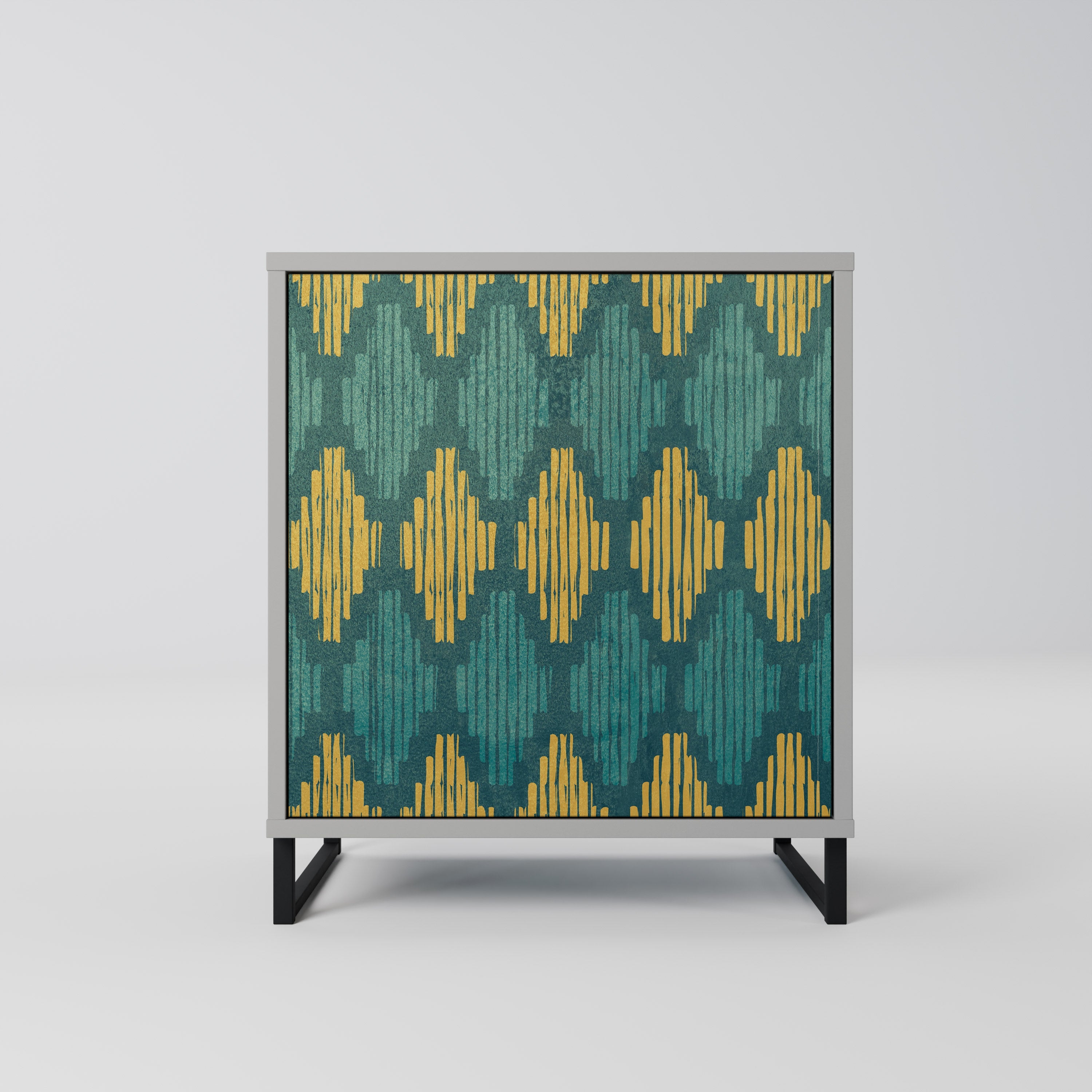 POLYGONS 1-Door Sideboard in Grey Finish