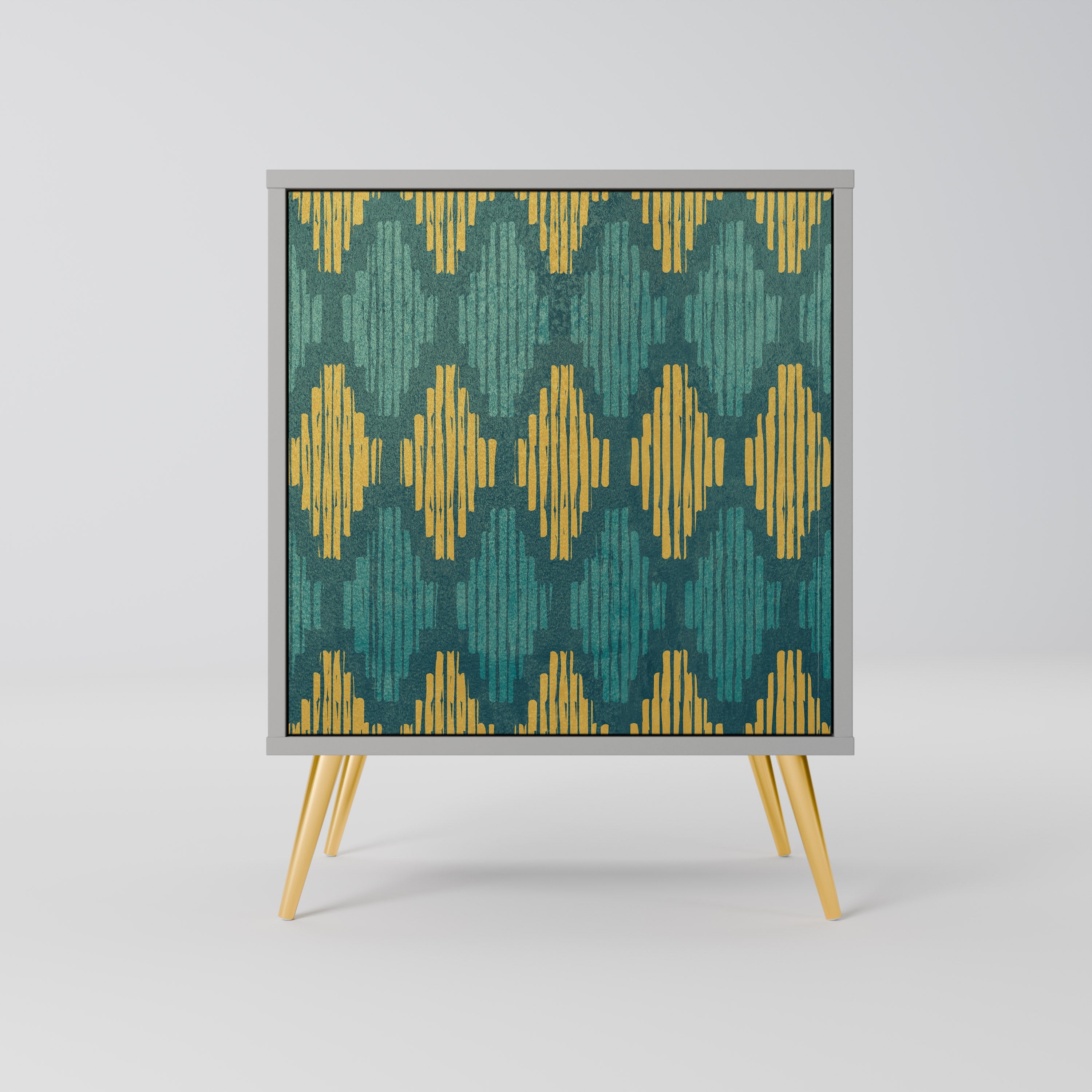 POLYGONS 1-Door Sideboard in Grey Finish