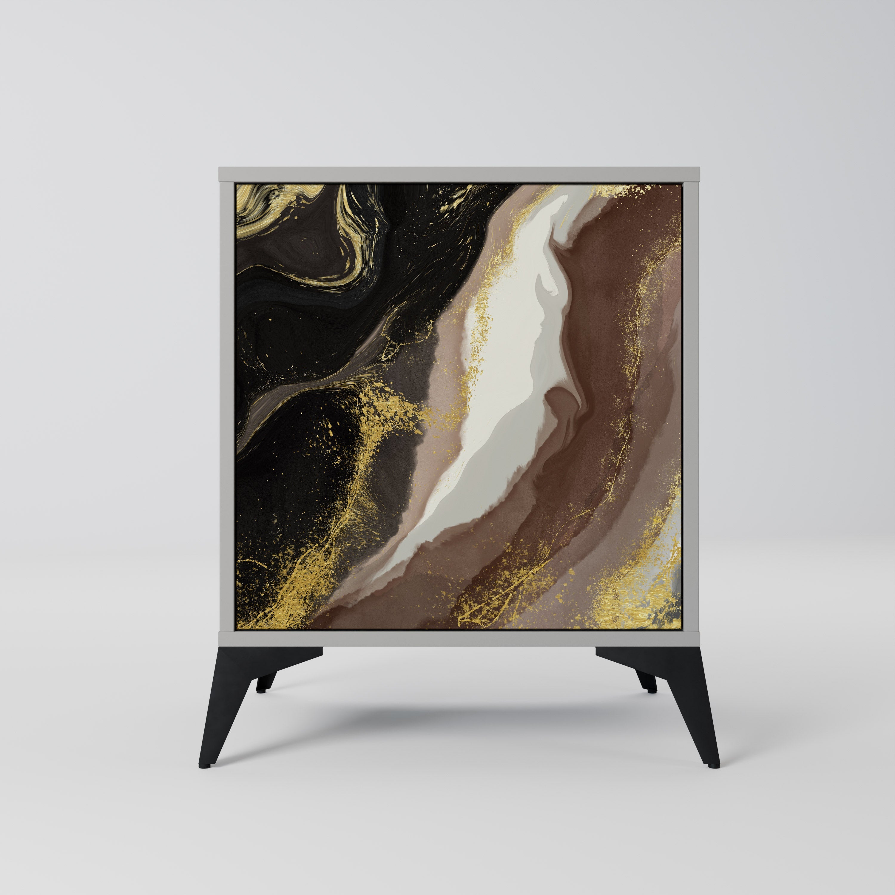 GOLD DUST 1-Door Sideboard in Grey Finish