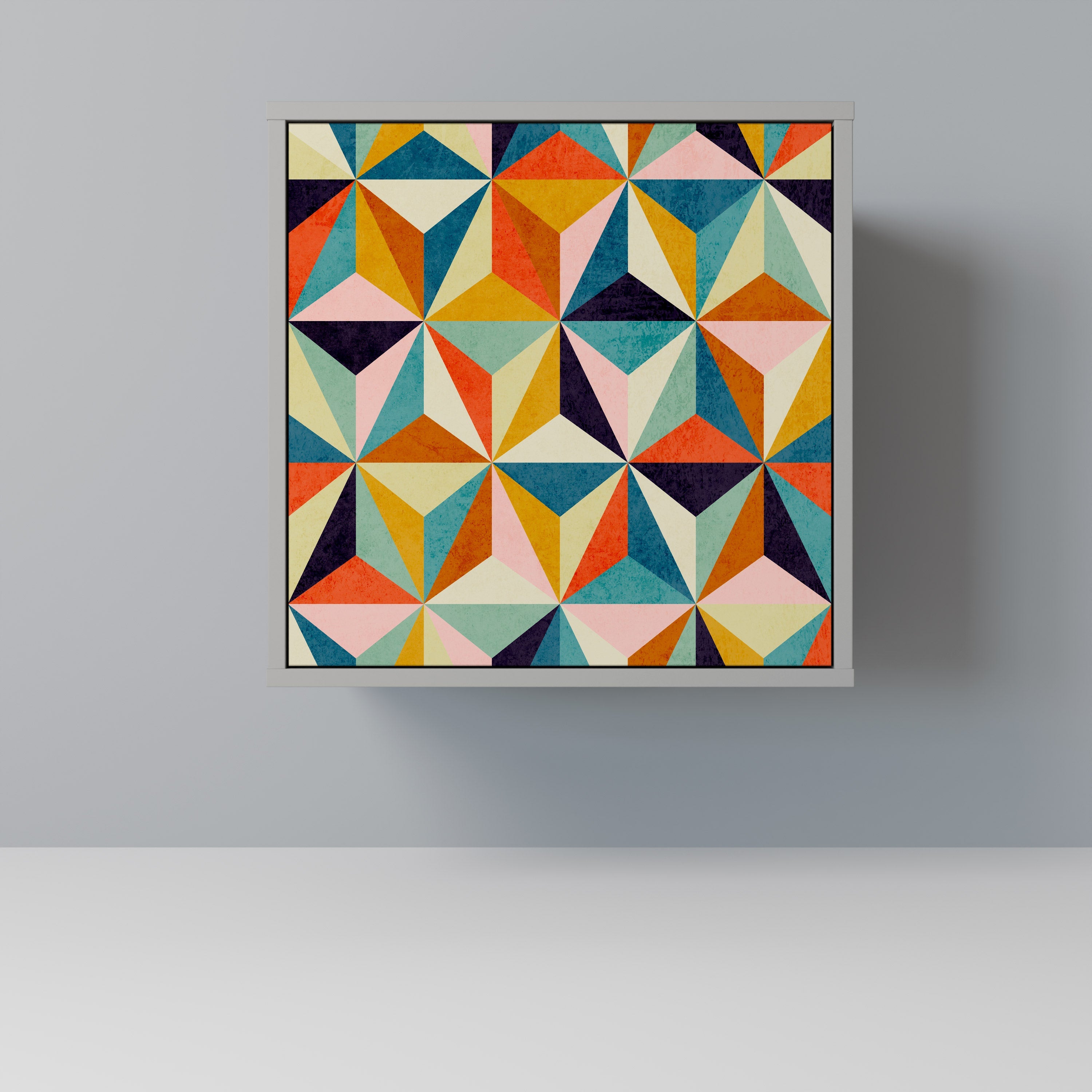 TESSELATE TREASURES Aparador de 1 Porta em Acabamento Cinzento