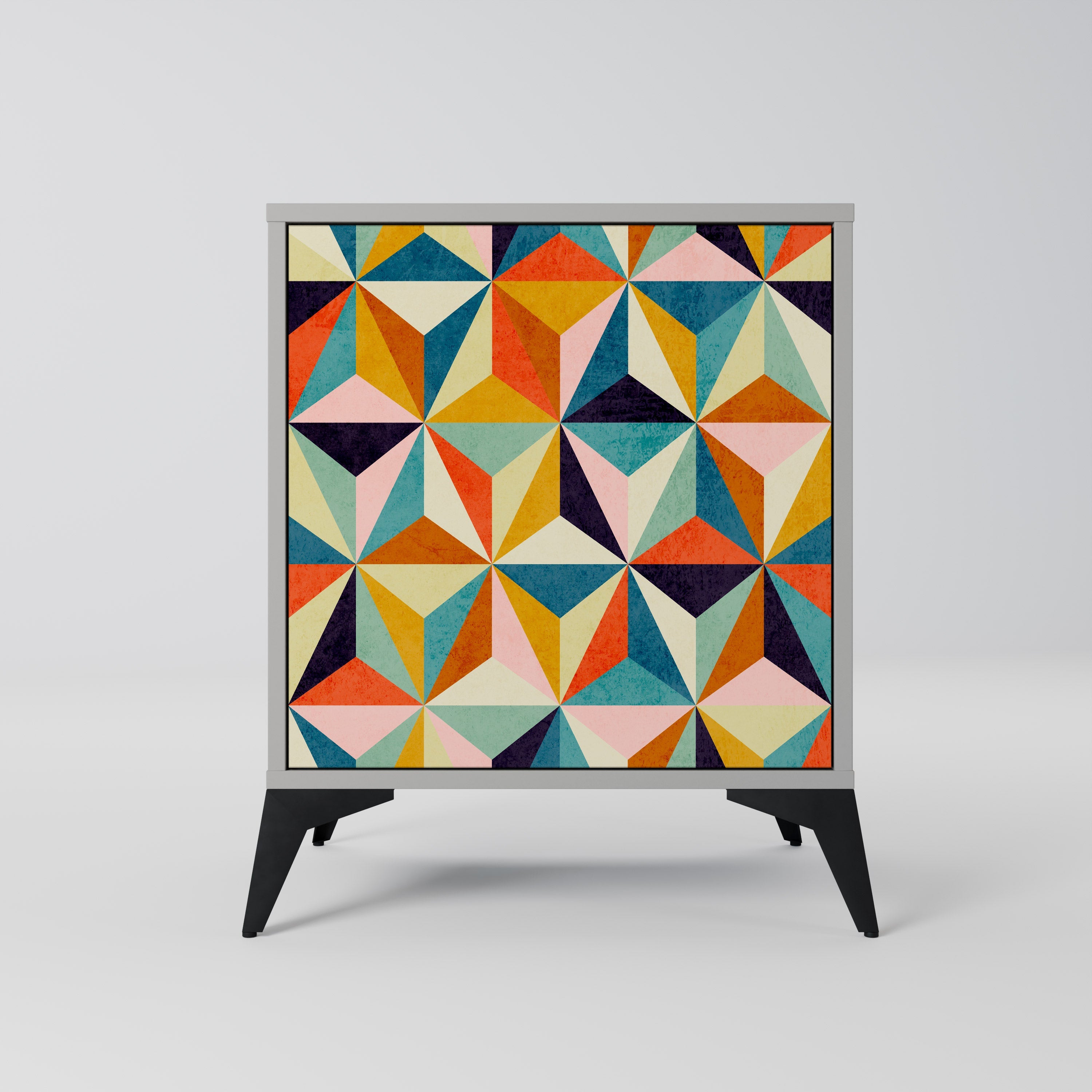 TESSELATE TREASURES Aparador de 1 Porta em Acabamento Cinzento