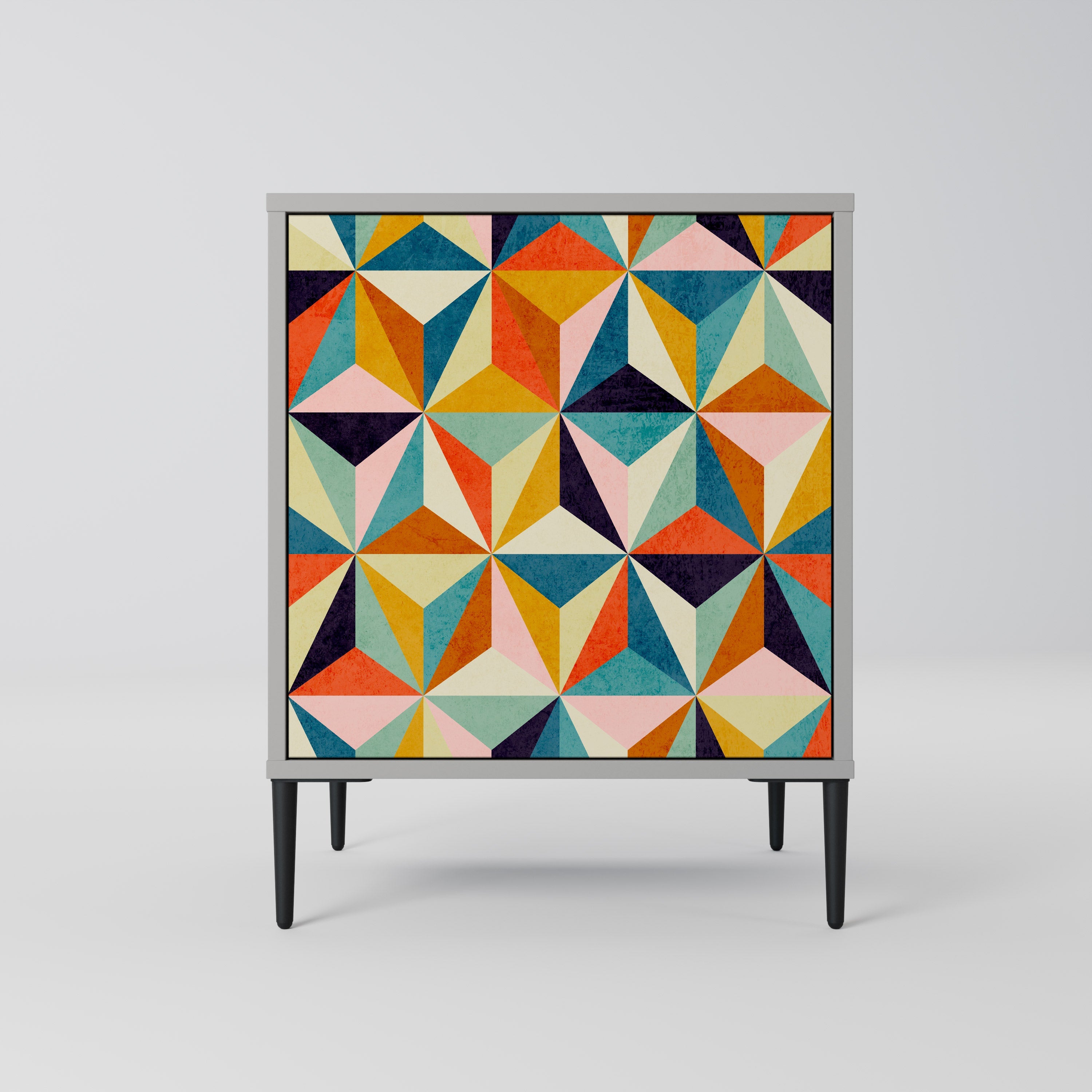 TESSELATE TREASURES Aparador de 1 Porta em Acabamento Cinzento
