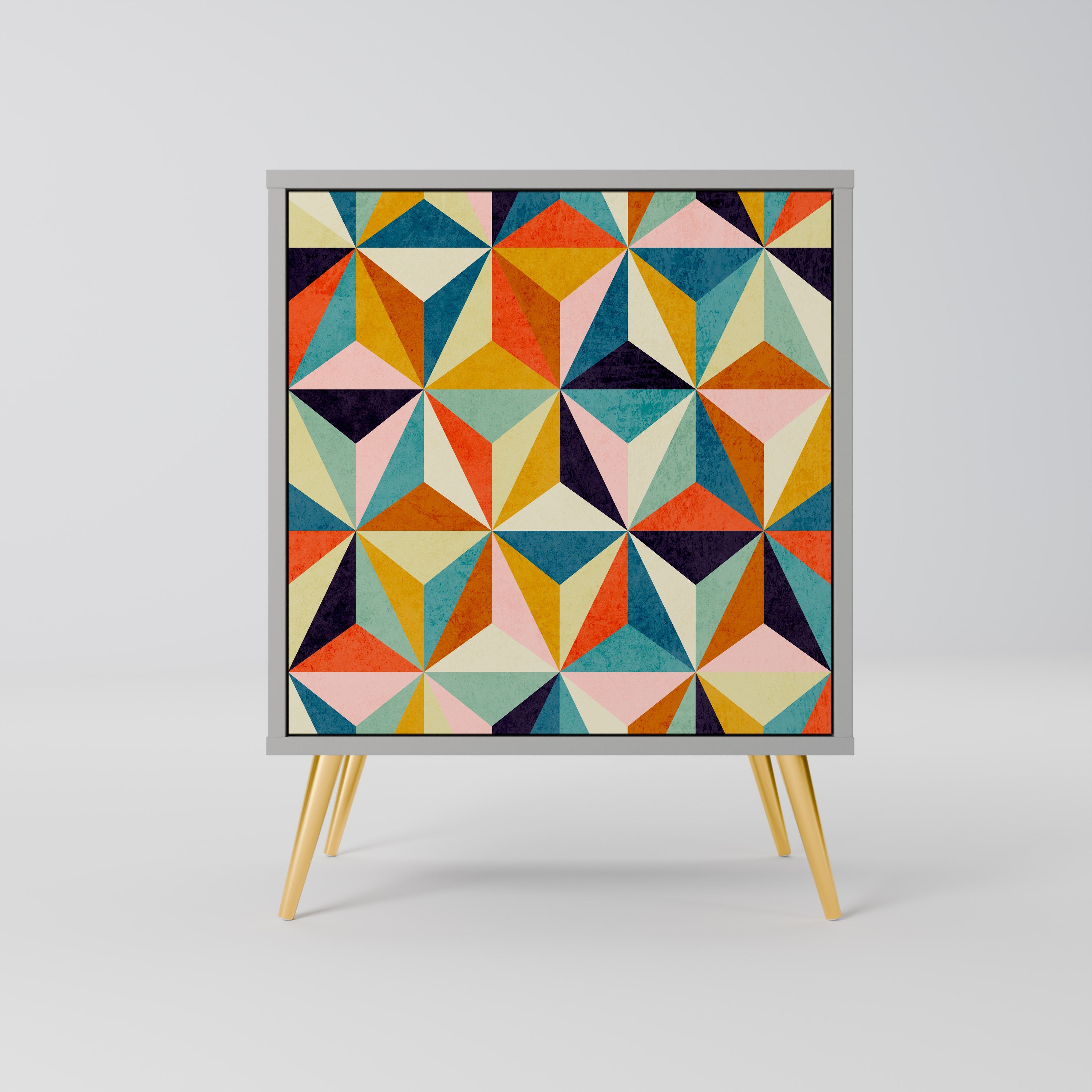 TESSELATE TREASURES Aparador de 1 Porta em Acabamento Cinzento