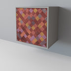 PAINTED SQUARES 1-Door Sideboard in Grey Finish