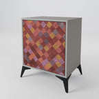 PAINTED SQUARES 1-Door Sideboard in Grey Finish