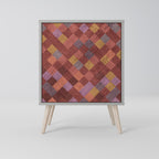 PAINTED SQUARES 1-Door Sideboard in Grey Finish