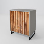 NATURAL WOOD Aparador de 1 Porta em Acabamento Cinzento