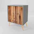 NATURAL WOOD Aparador de 1 Porta em Acabamento Cinzento