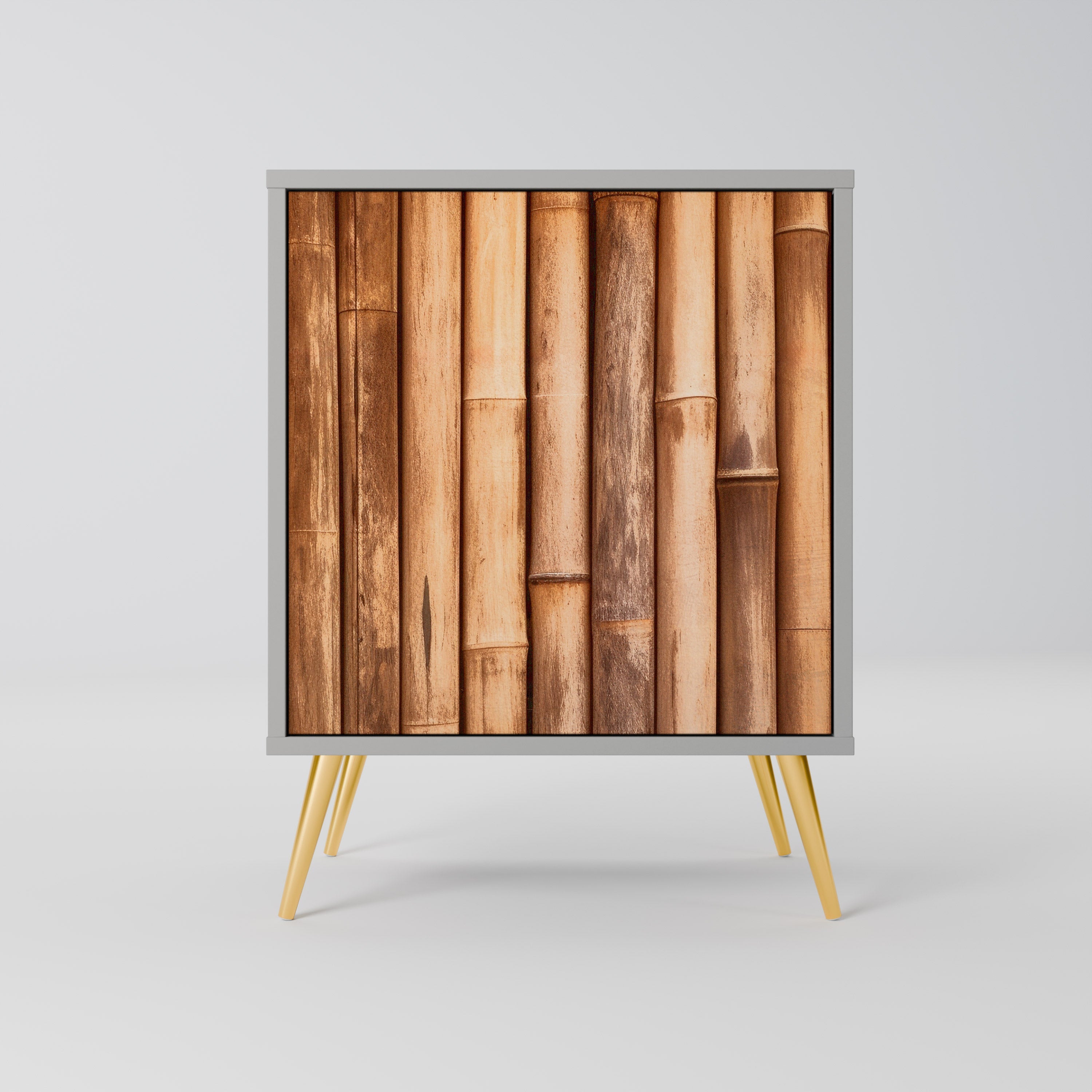 NATURAL WOOD Aparador de 1 Porta em Acabamento Cinzento