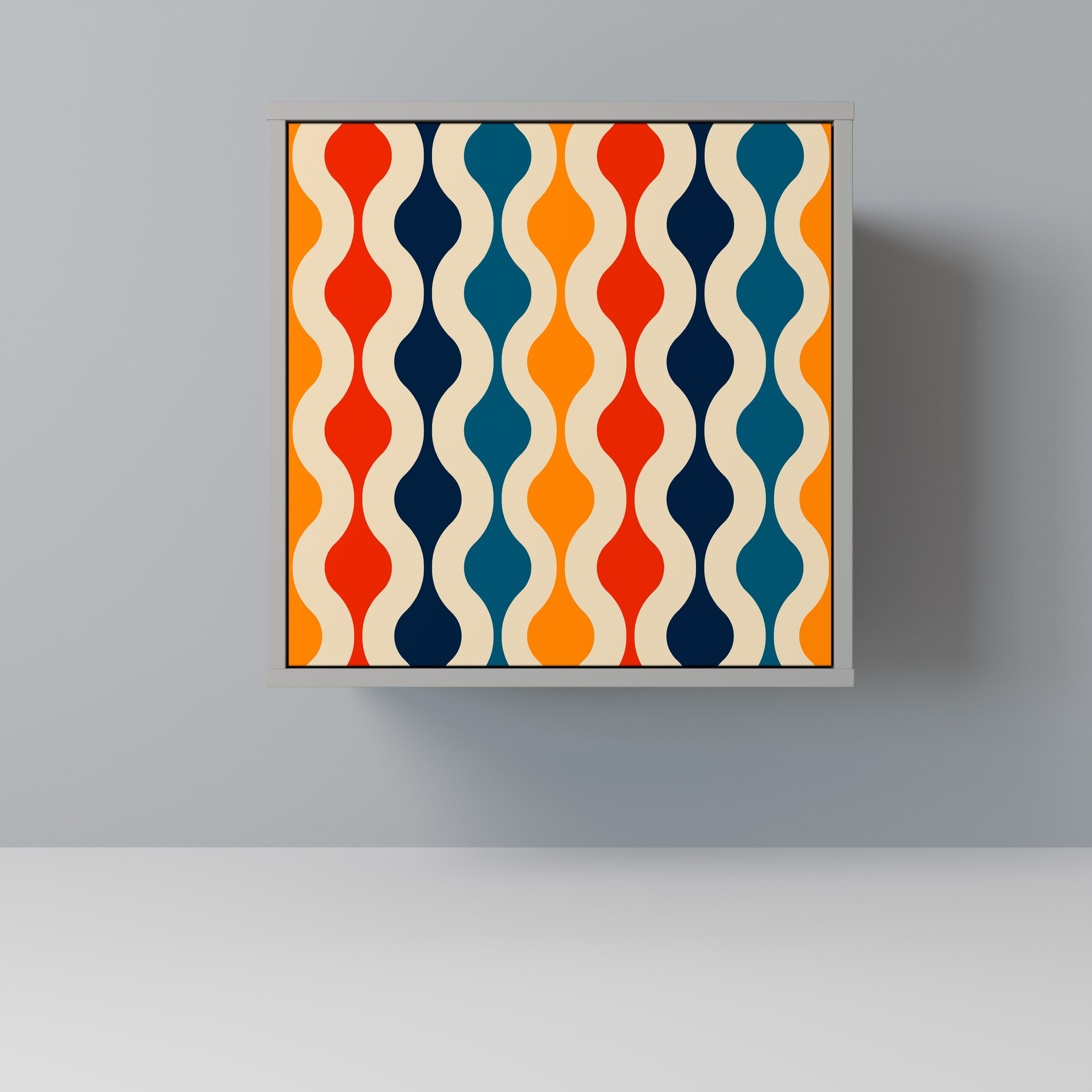 COLORFUL NOSTALGIA Aparador de 1 Porta em Acabamento Cinzento