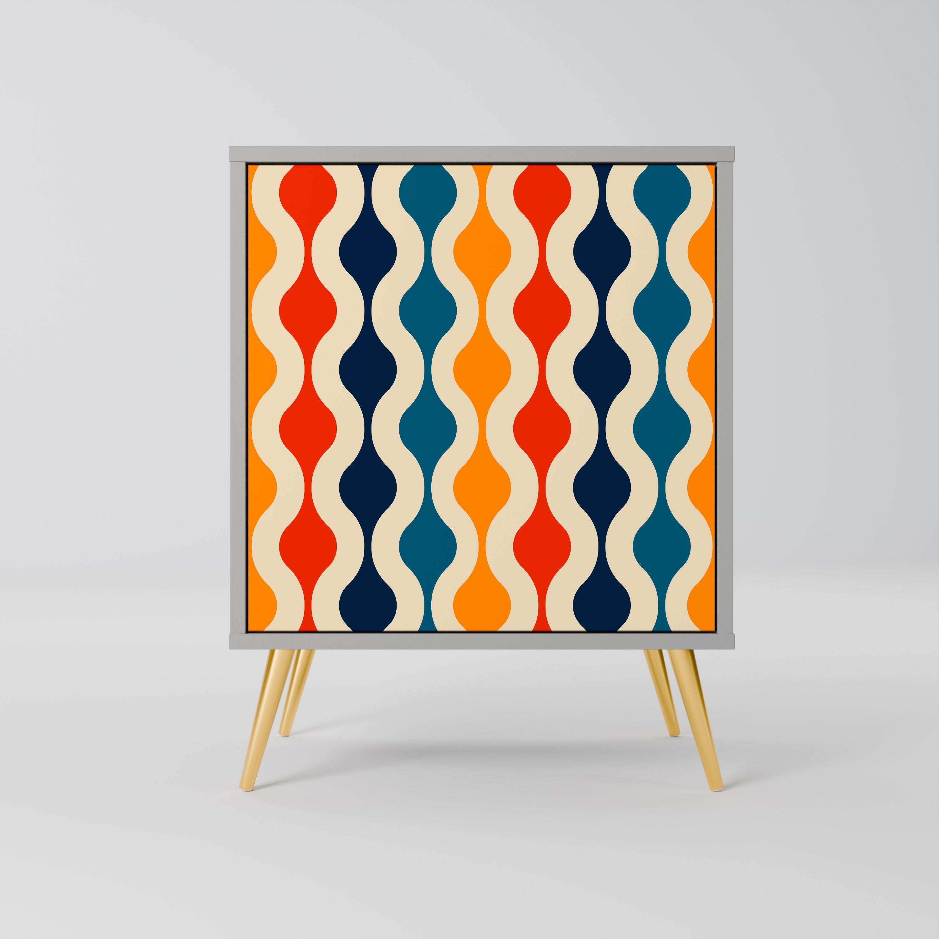 COLORFUL NOSTALGIA Aparador de 1 Porta em Acabamento Cinzento