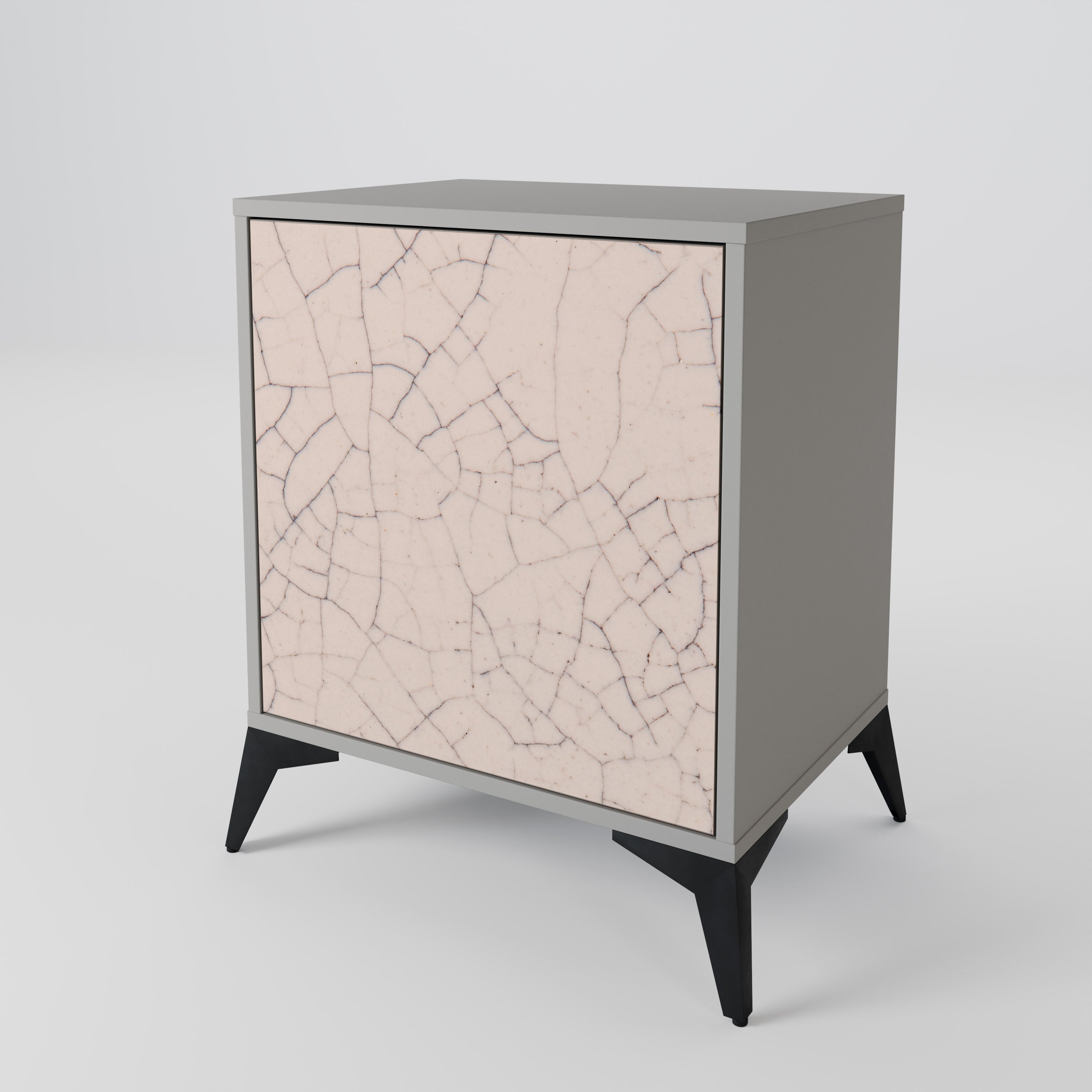 CERAMIC TEXTURE Aparador de 1 Porta em Acabamento Cinzento