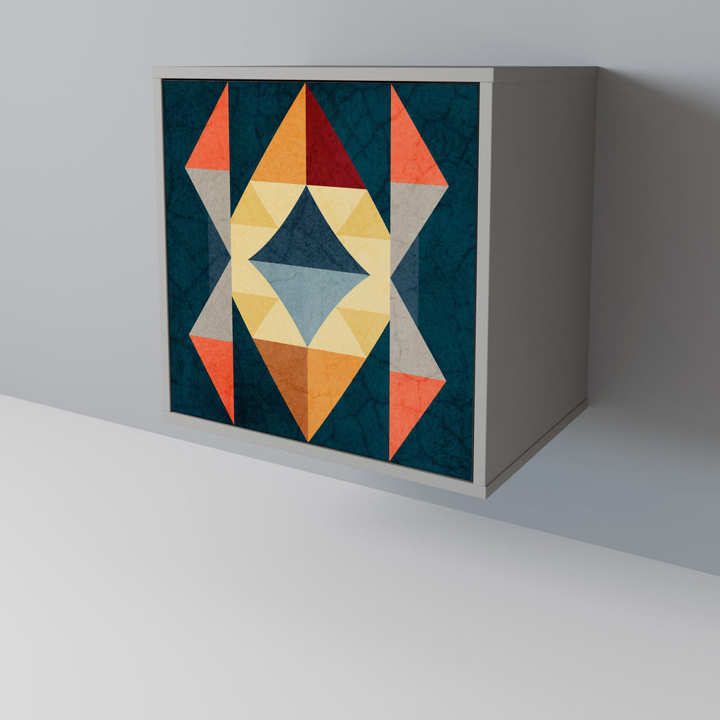 CRACKED ILLUSION Aparador de 1 Porta em Acabamento Cinzento