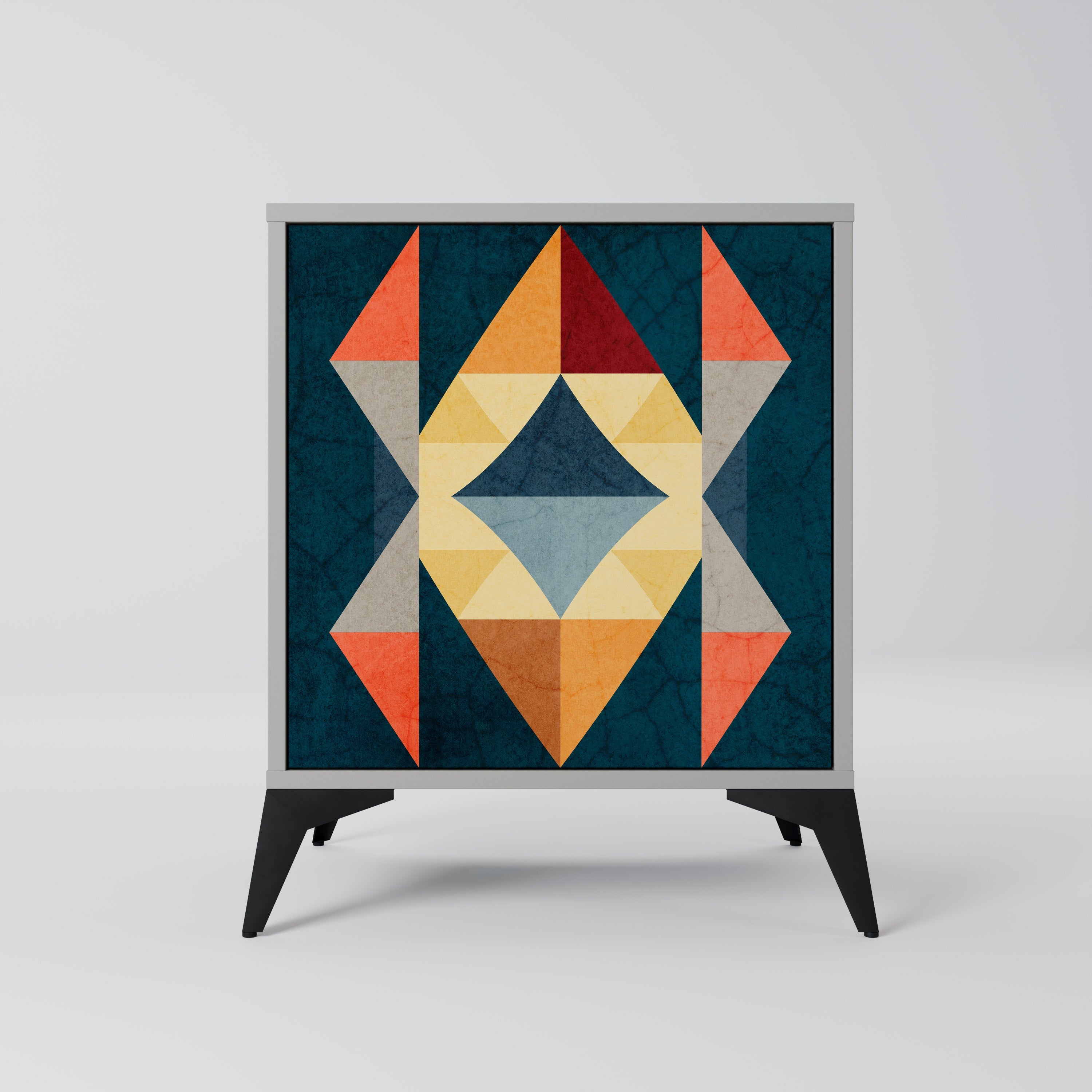 CRACKED ILLUSION Aparador de 1 Porta em Acabamento Cinzento