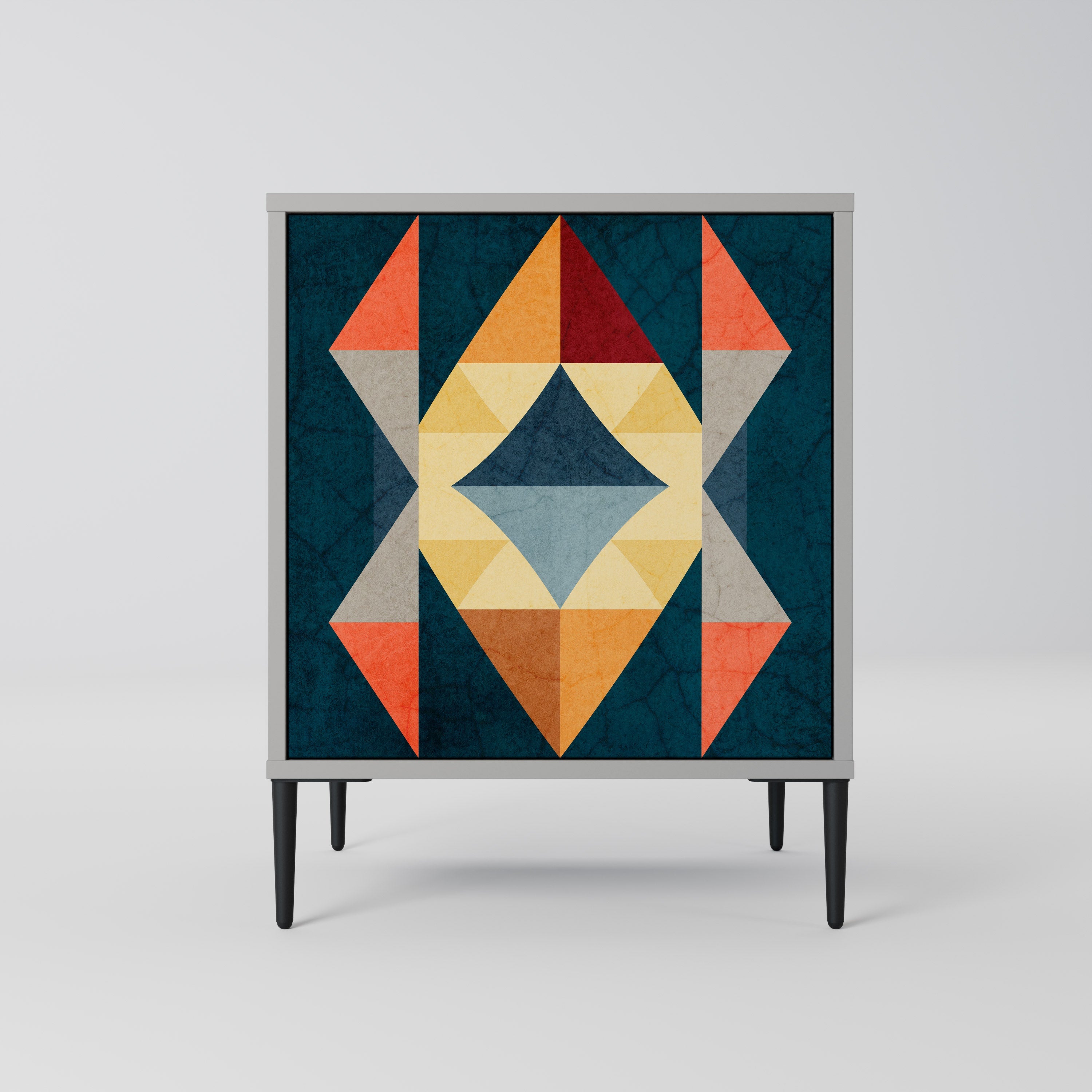 CRACKED ILLUSION Aparador de 1 Porta em Acabamento Cinzento