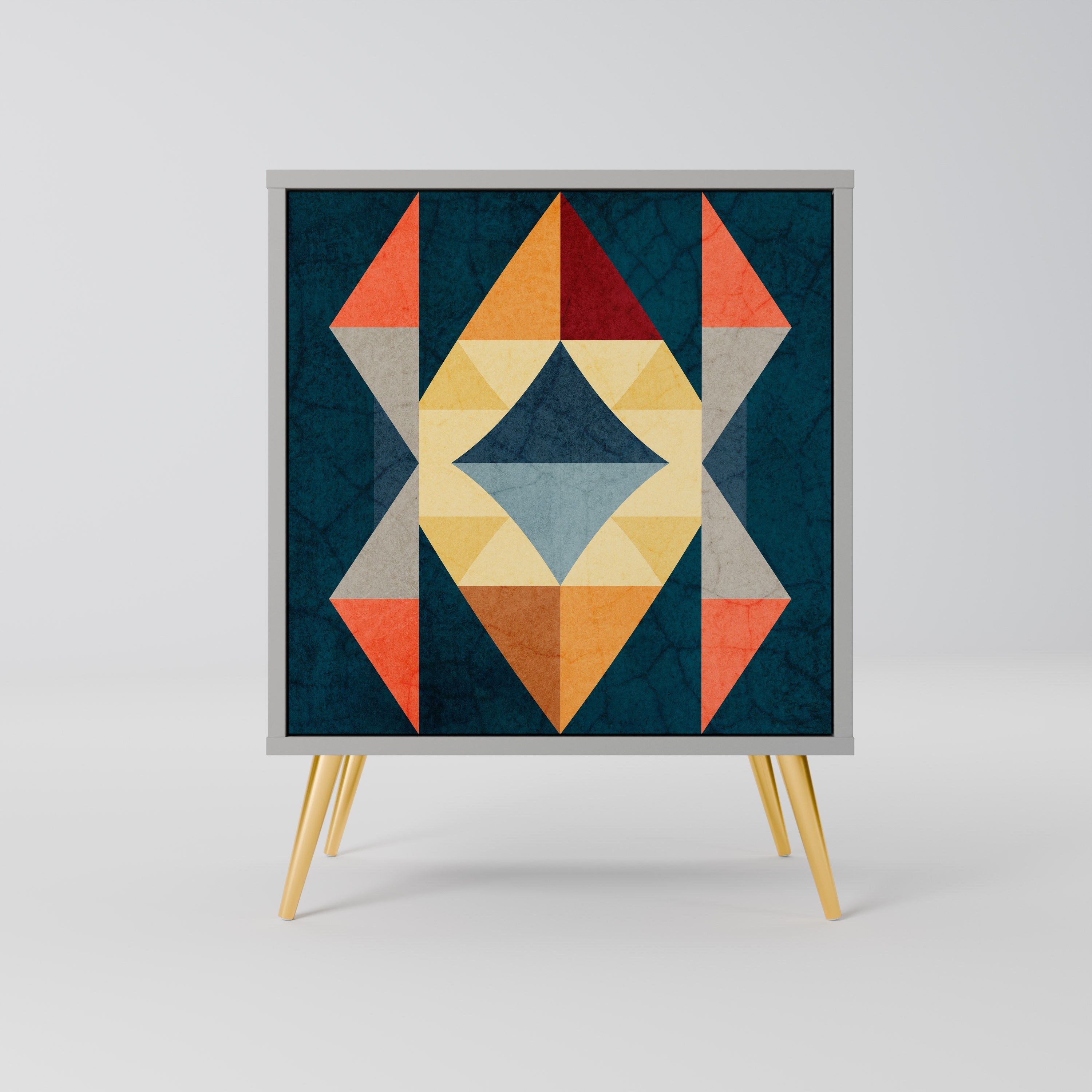 CRACKED ILLUSION Aparador de 1 Porta em Acabamento Cinzento