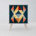 CRACKED ILLUSION Aparador de 1 Porta em Acabamento Cinzento