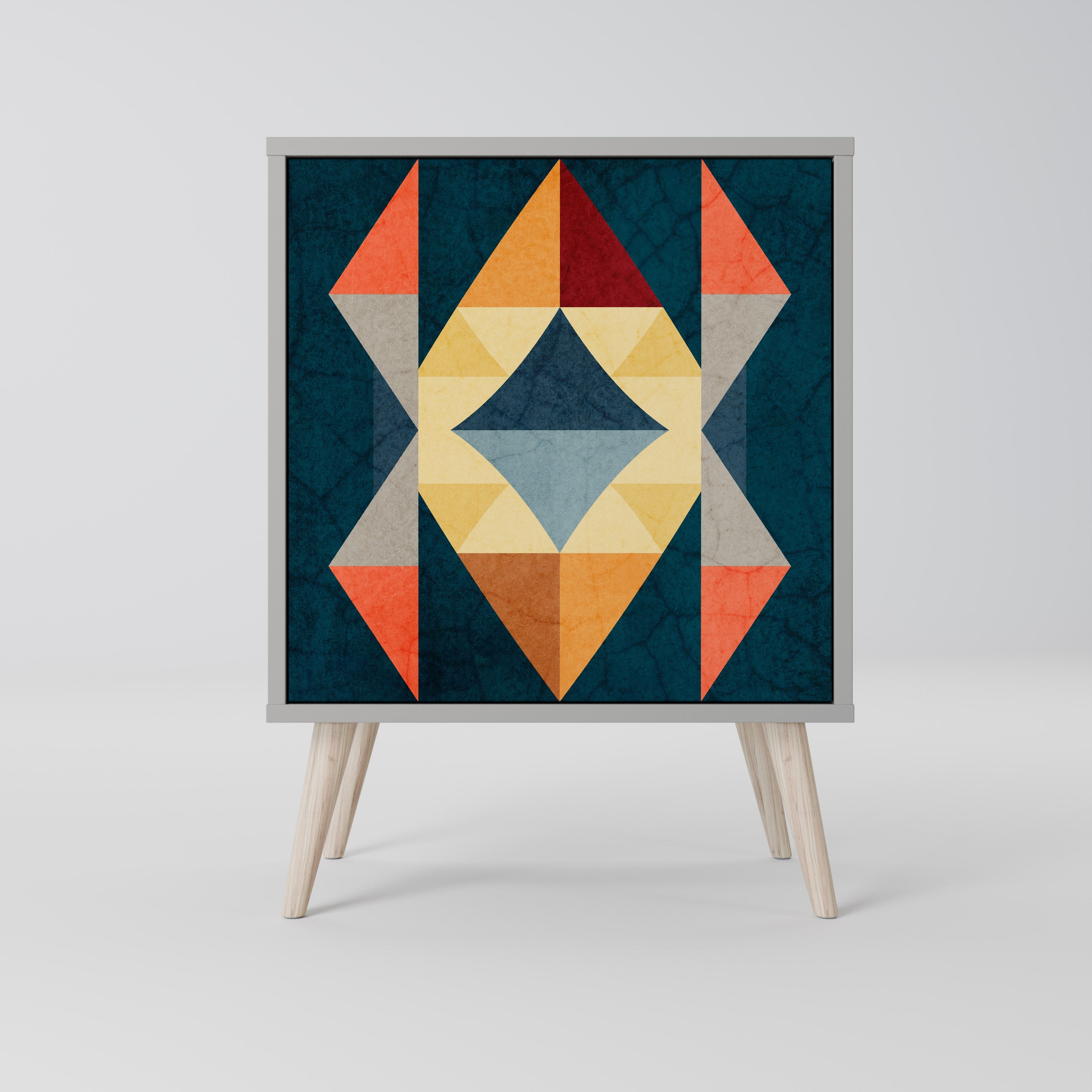 CRACKED ILLUSION Aparador de 1 Porta em Acabamento Cinzento