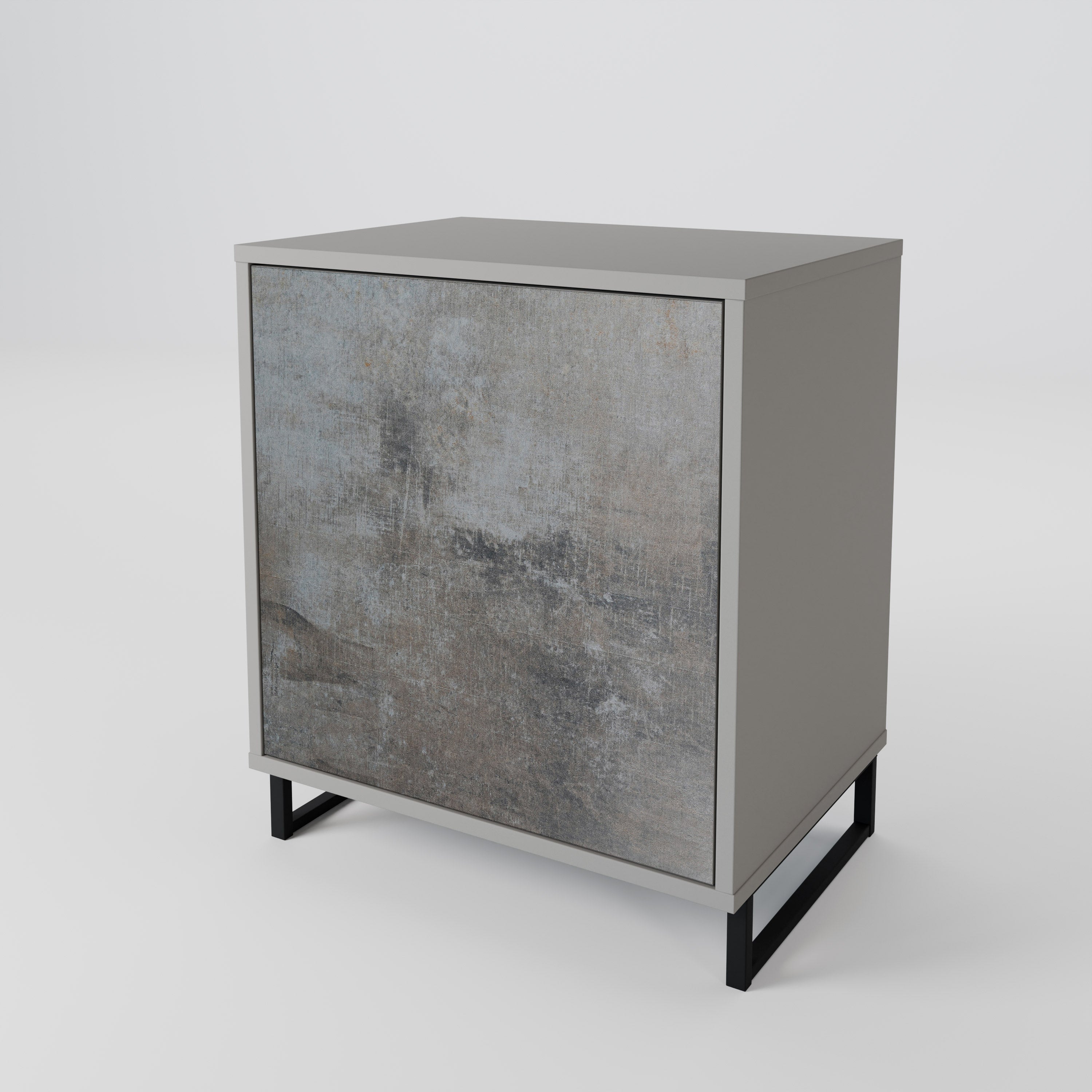 CONCRETE WALL 1-Door Sideboard in Grey Finish